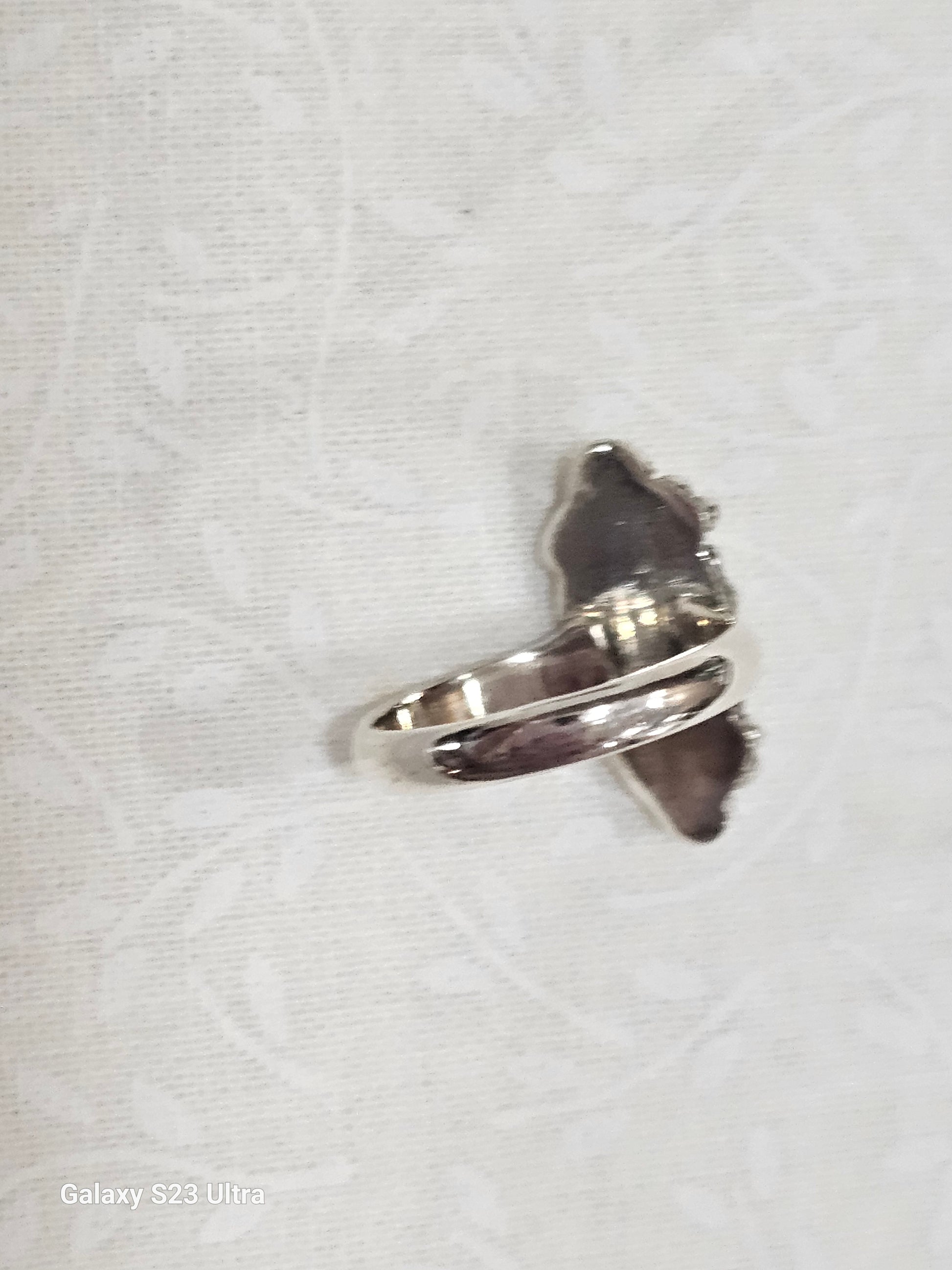 Sterling Silver White Buffalo Ring - Size 5