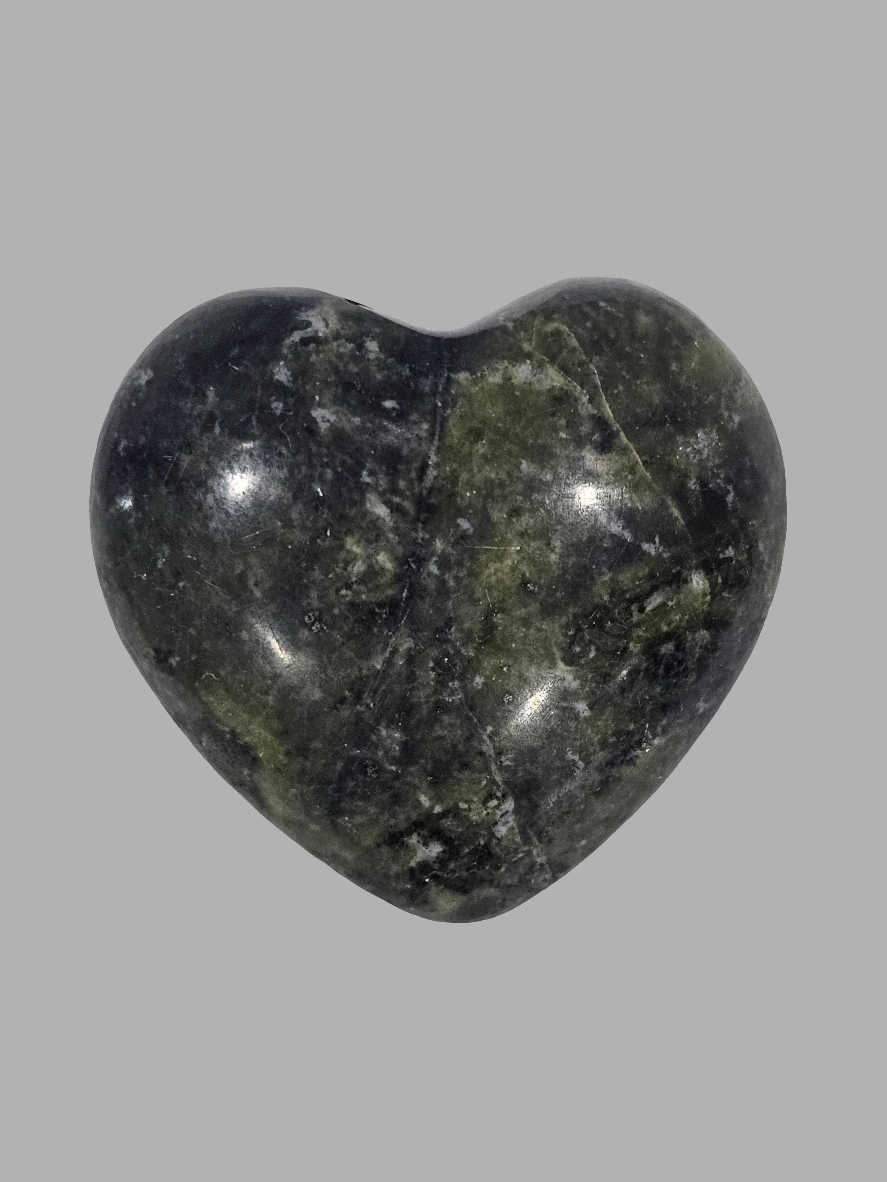 Green Stromatolite Jasper Crystal Heart 2.25 Inch
