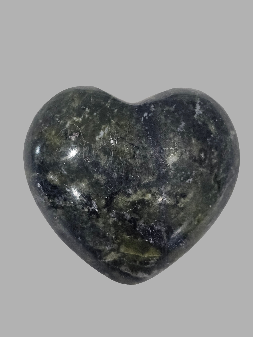 Green Stromatolite Jasper Crystal Heart 2.25 Inch