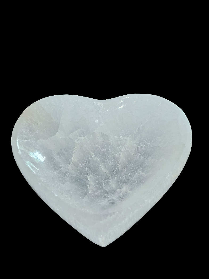 Selenite Crystal Heart Bowl 5.5 Inch