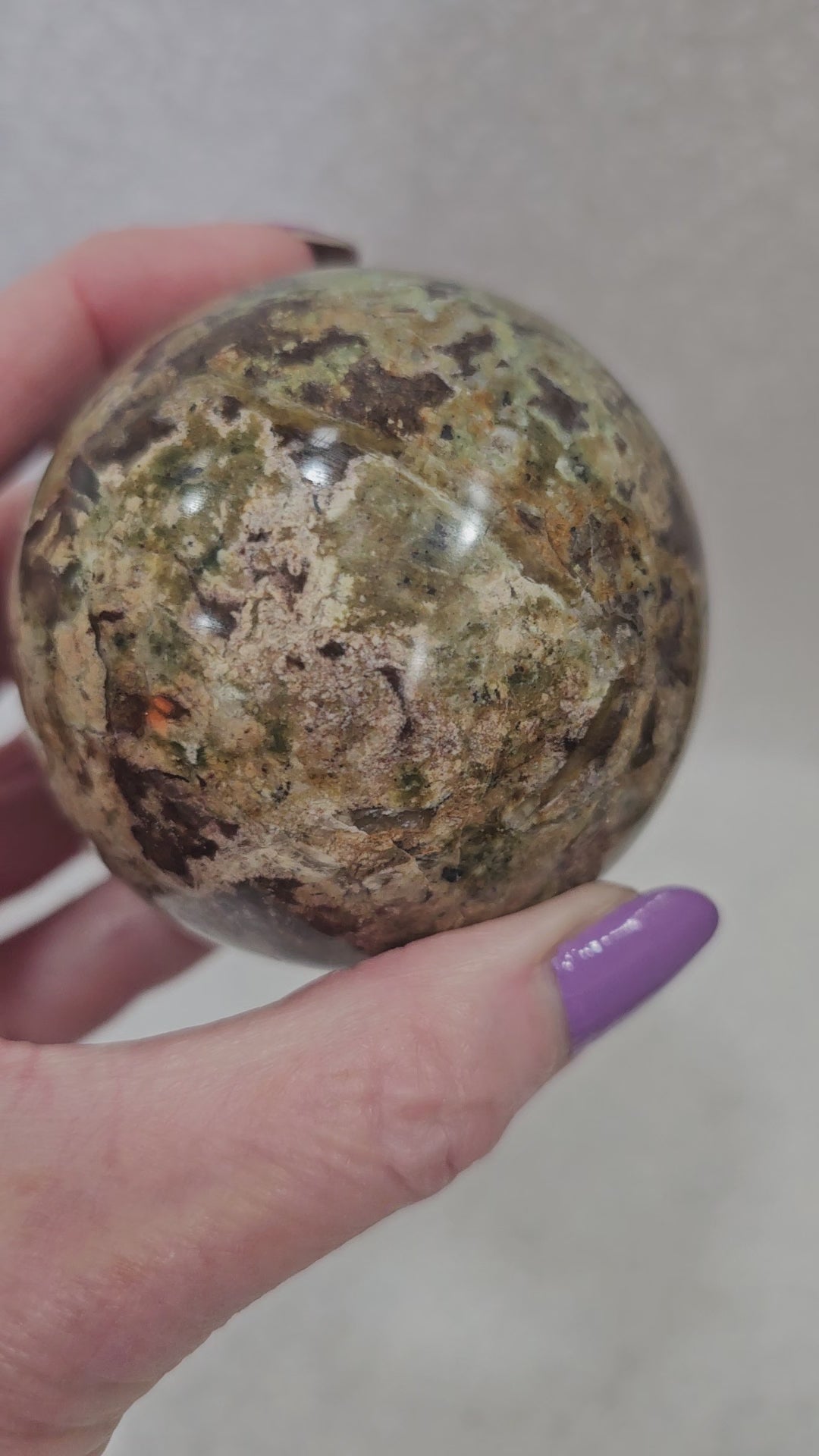 Green Cherry Blossom Crystal Sphere