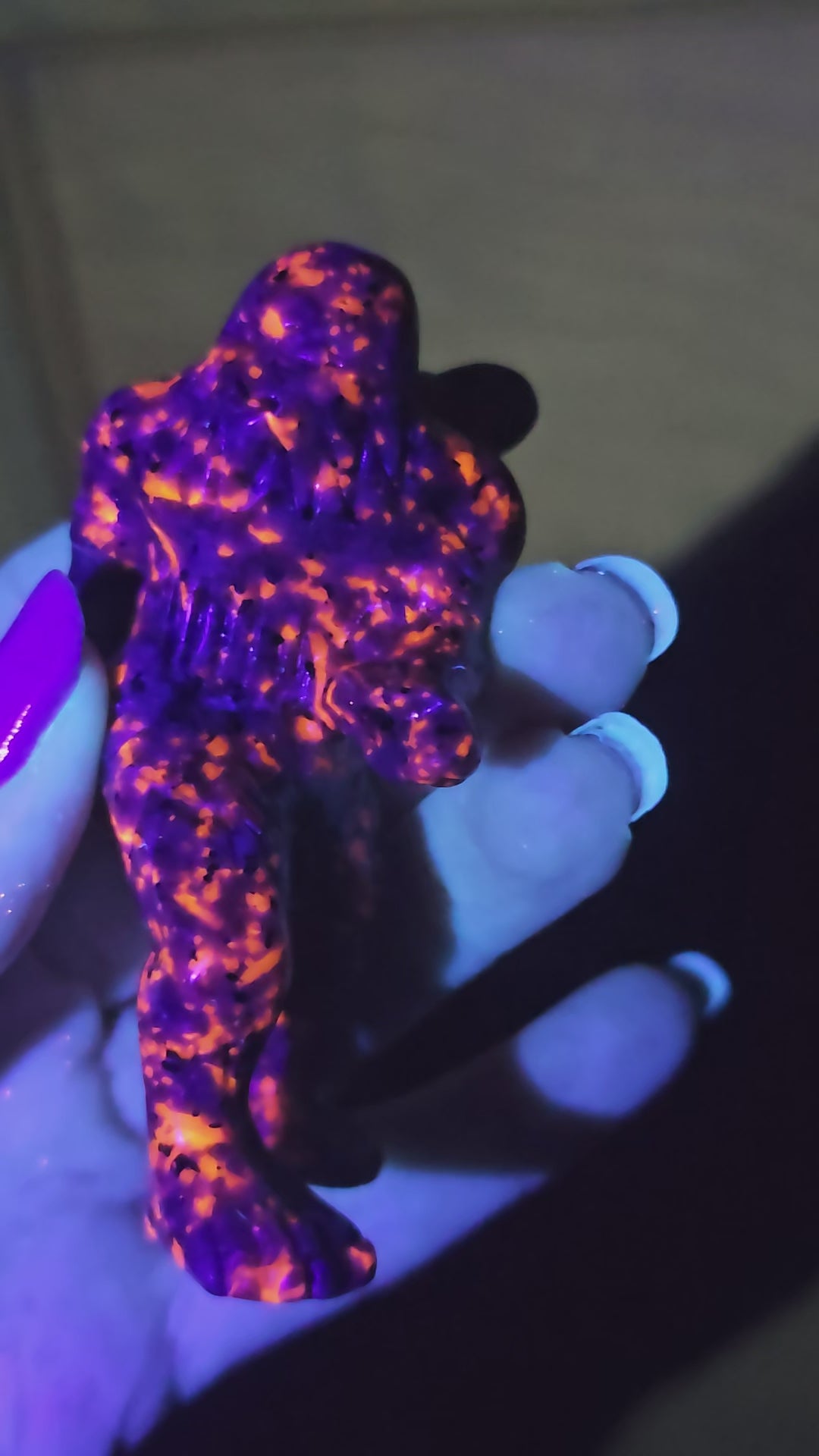 Yooperlite Crystal Bigfoot Figurine UV Active 3.5 Inch