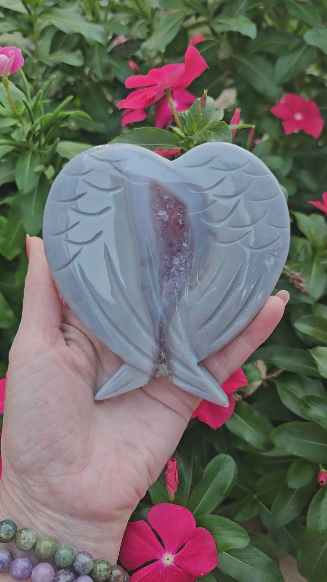 Amethyst Druzy Crystal Angel Wings - Natural Purple Geode Wings