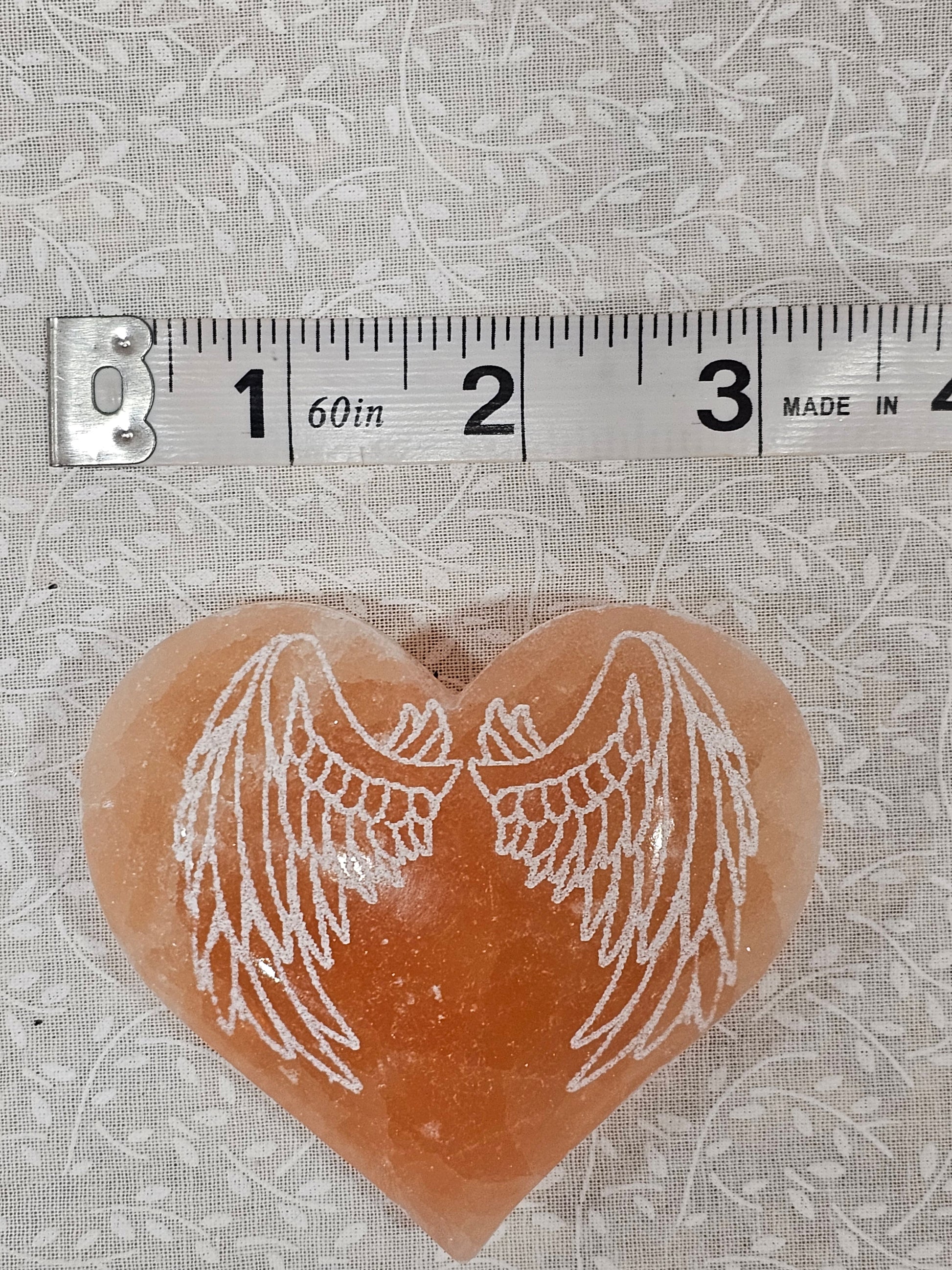 Orange Selentine Crystal Heart