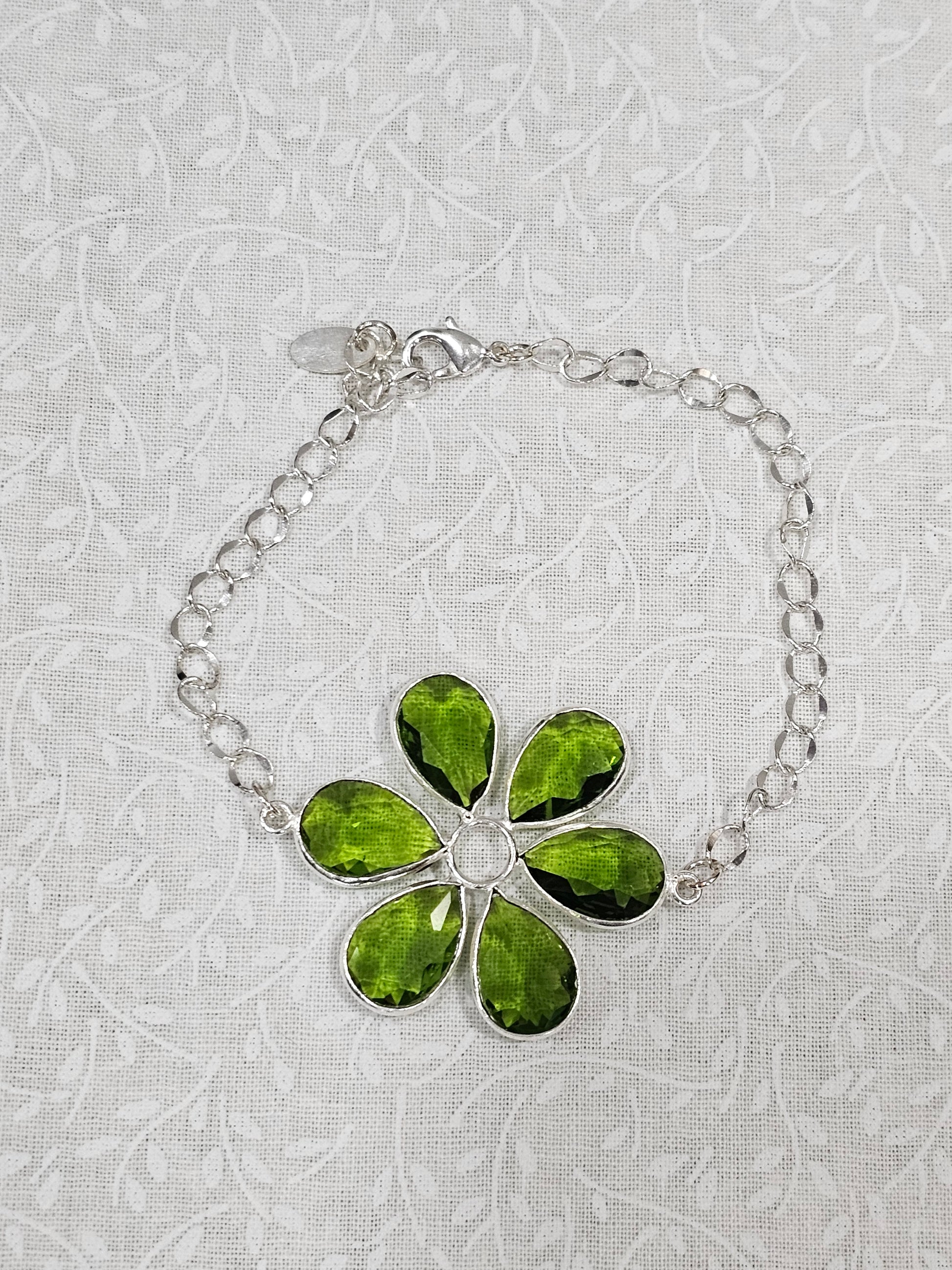 Sterling Silver Peridot Gemstone Bracelet