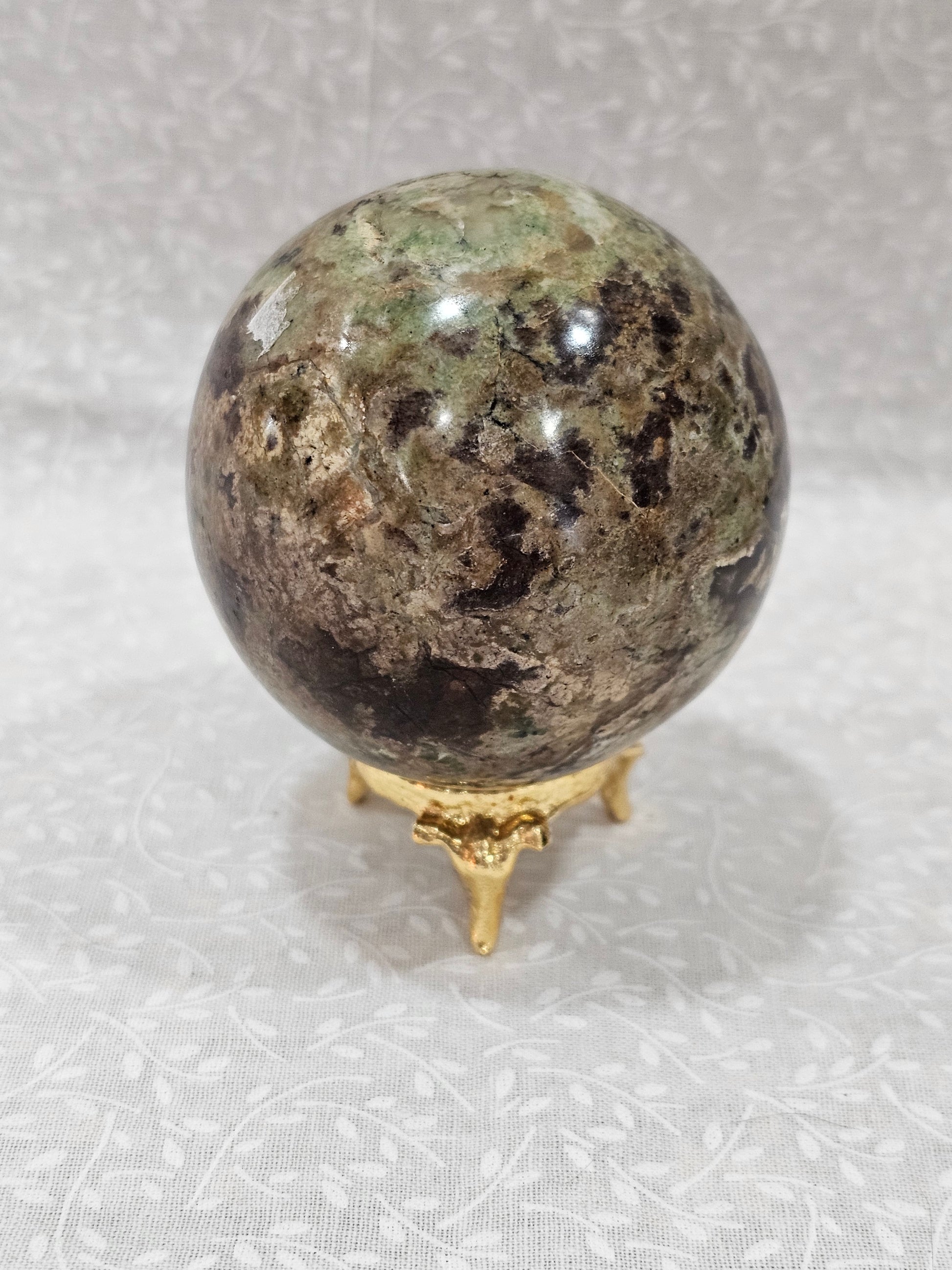 Green Cherry Blossom Crystal Sphere
