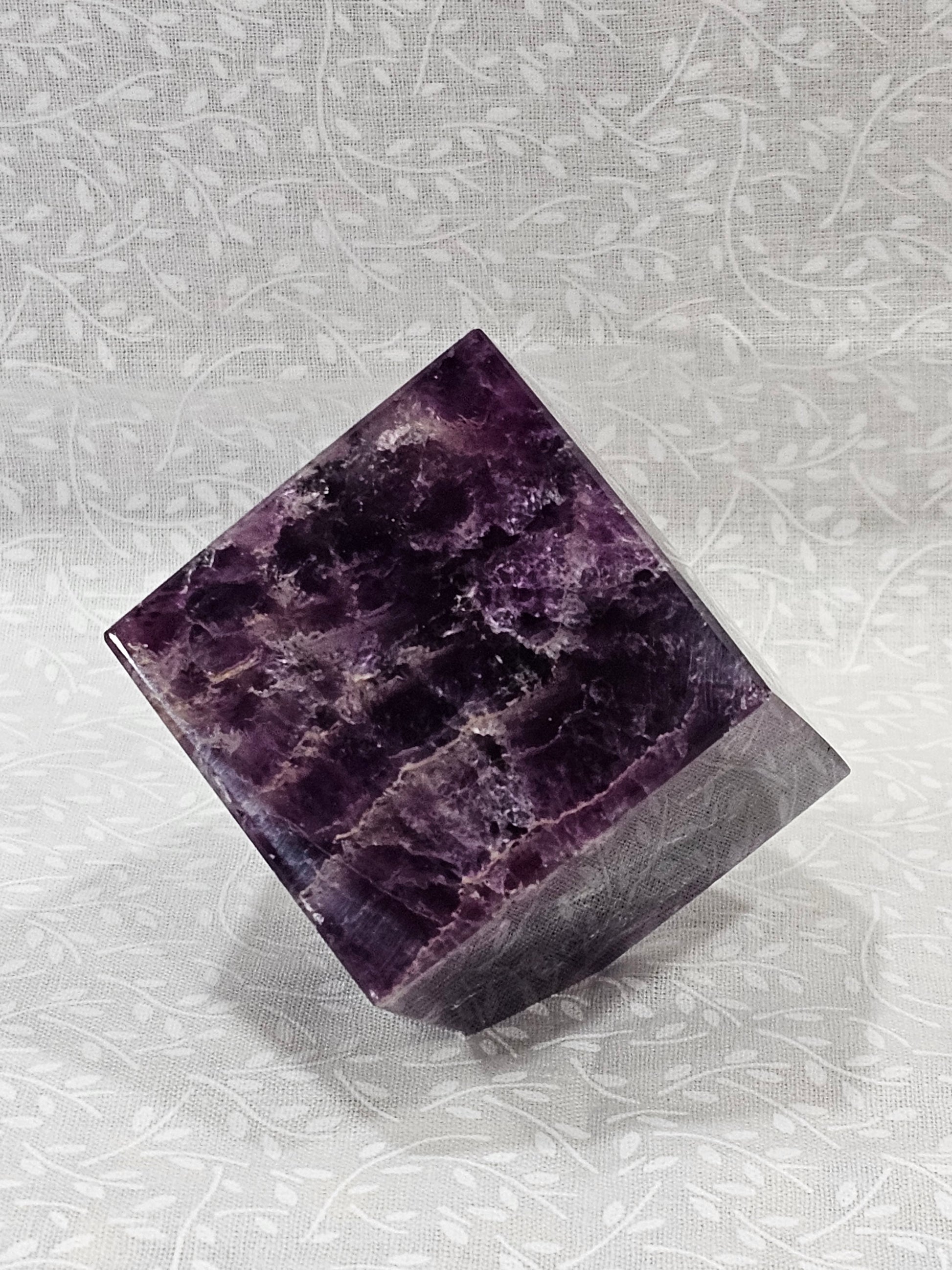 Purple Fluorite Crystal Cube 2 Inch Wide