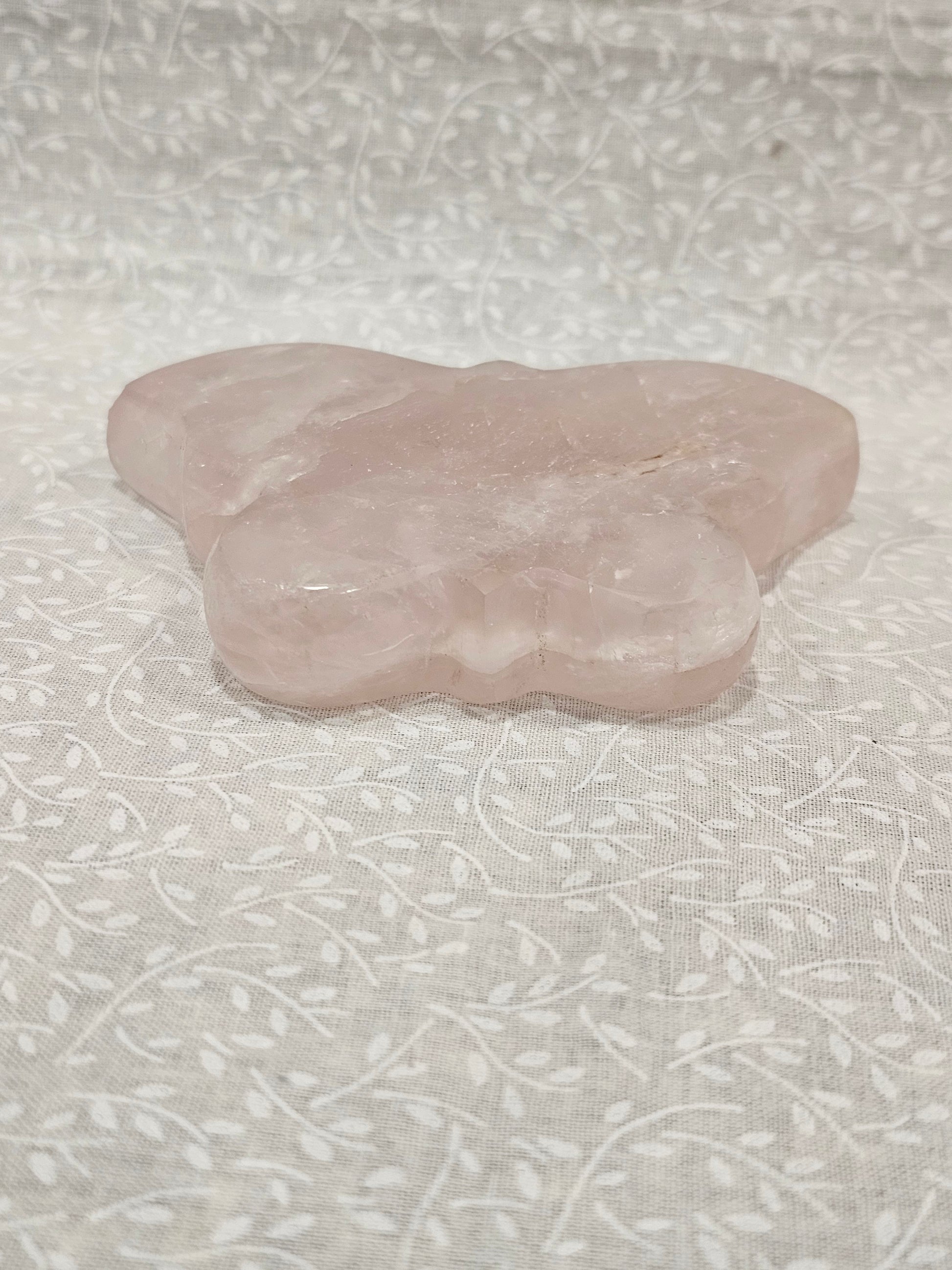 Pink Quartz Crystal Butterfly 4.5 Inch