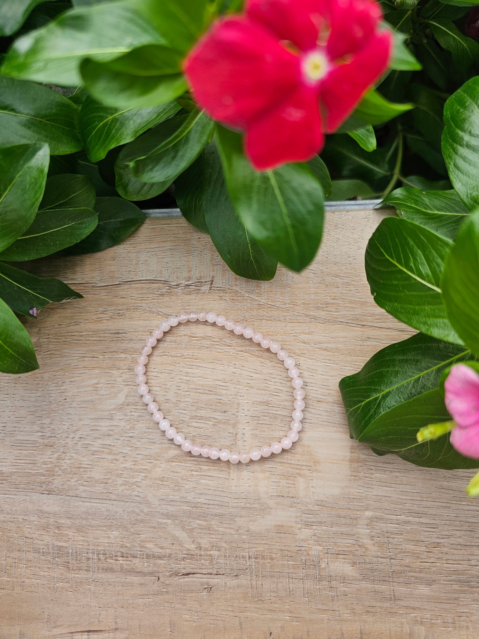 Rose Quartz Crystal Bracelet - 4mm