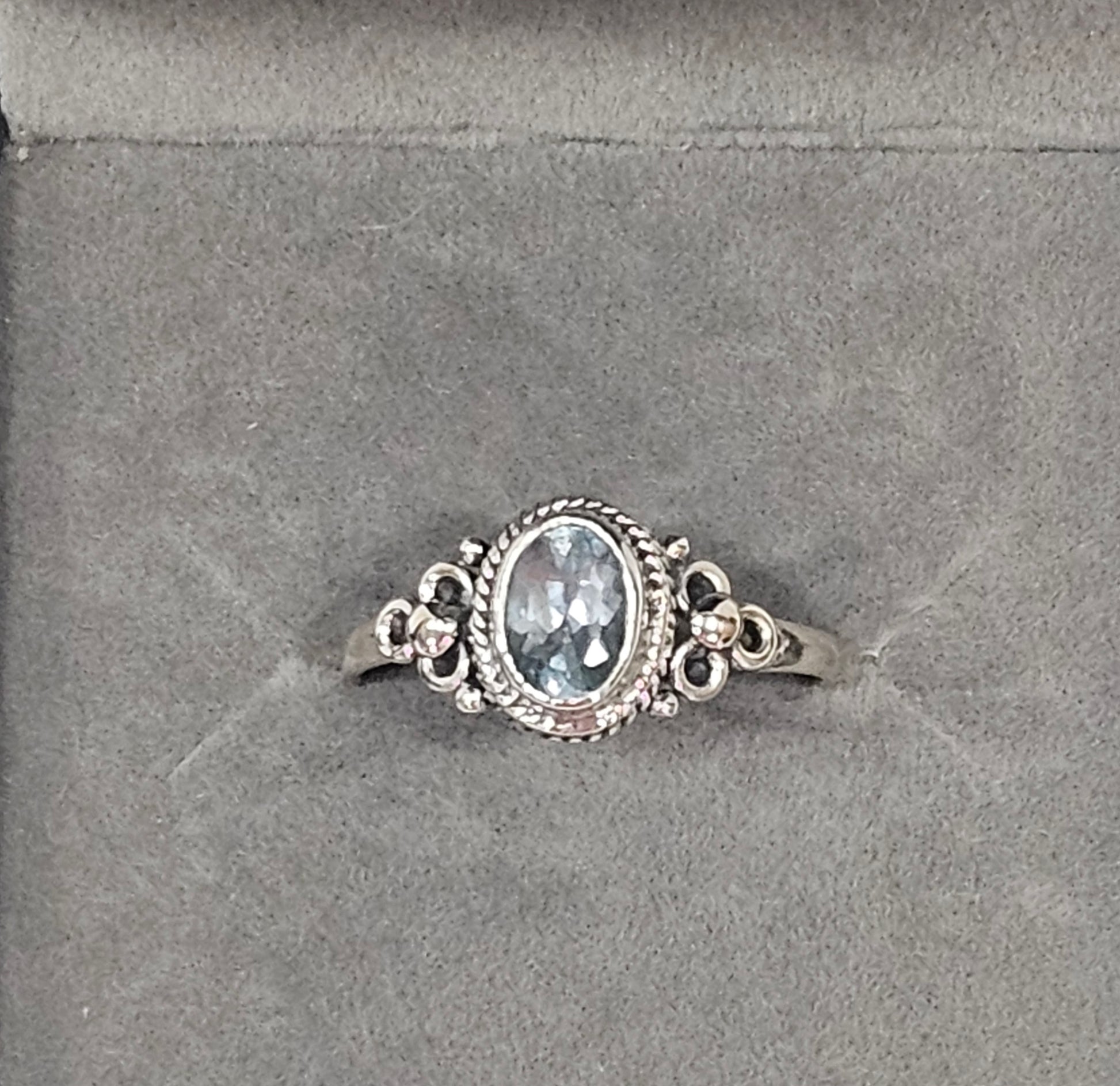 Sterling Silver Blue Topaz Ring - Size 7