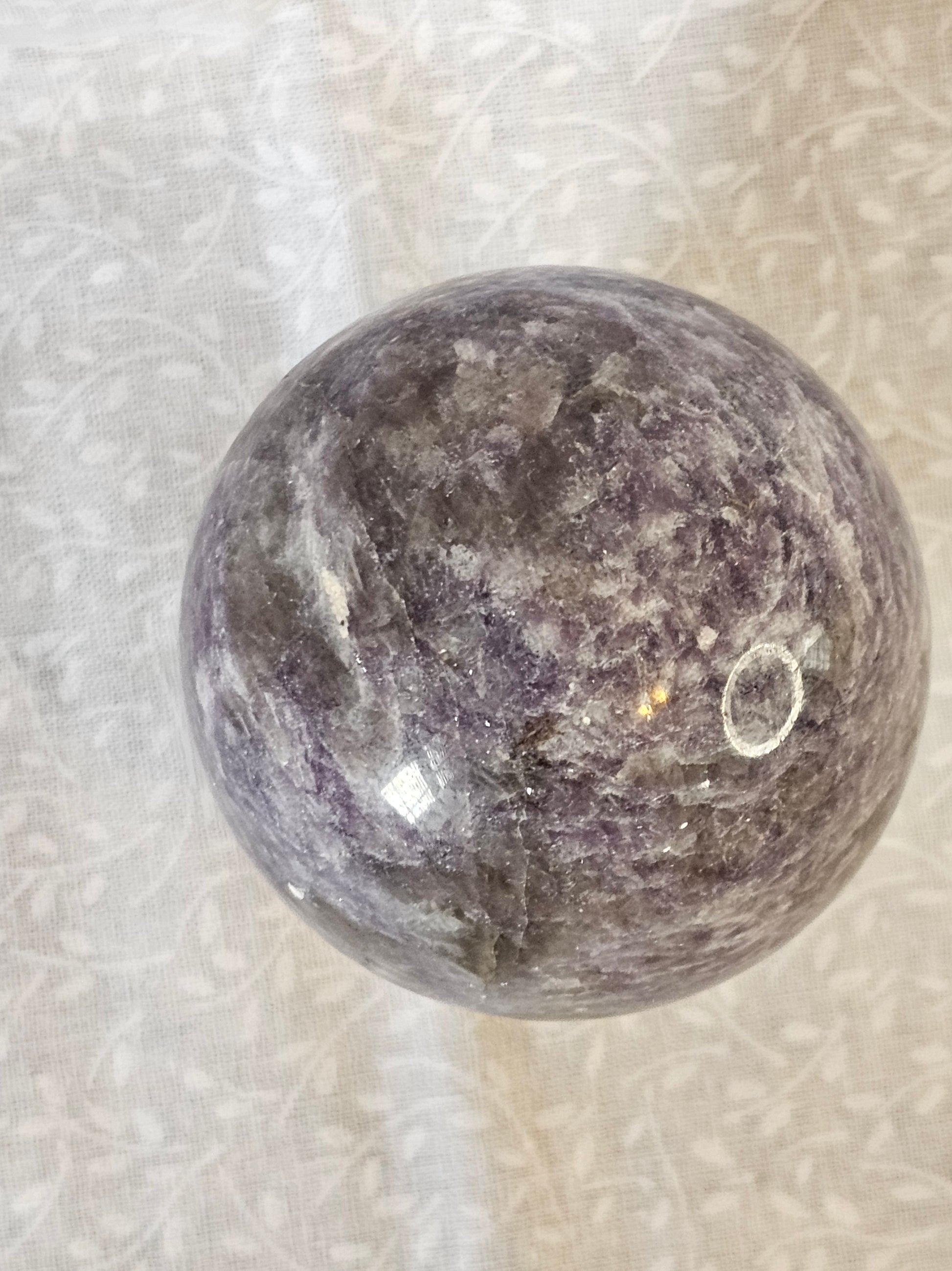 Lepidolite with Quartz Crystal Sphere