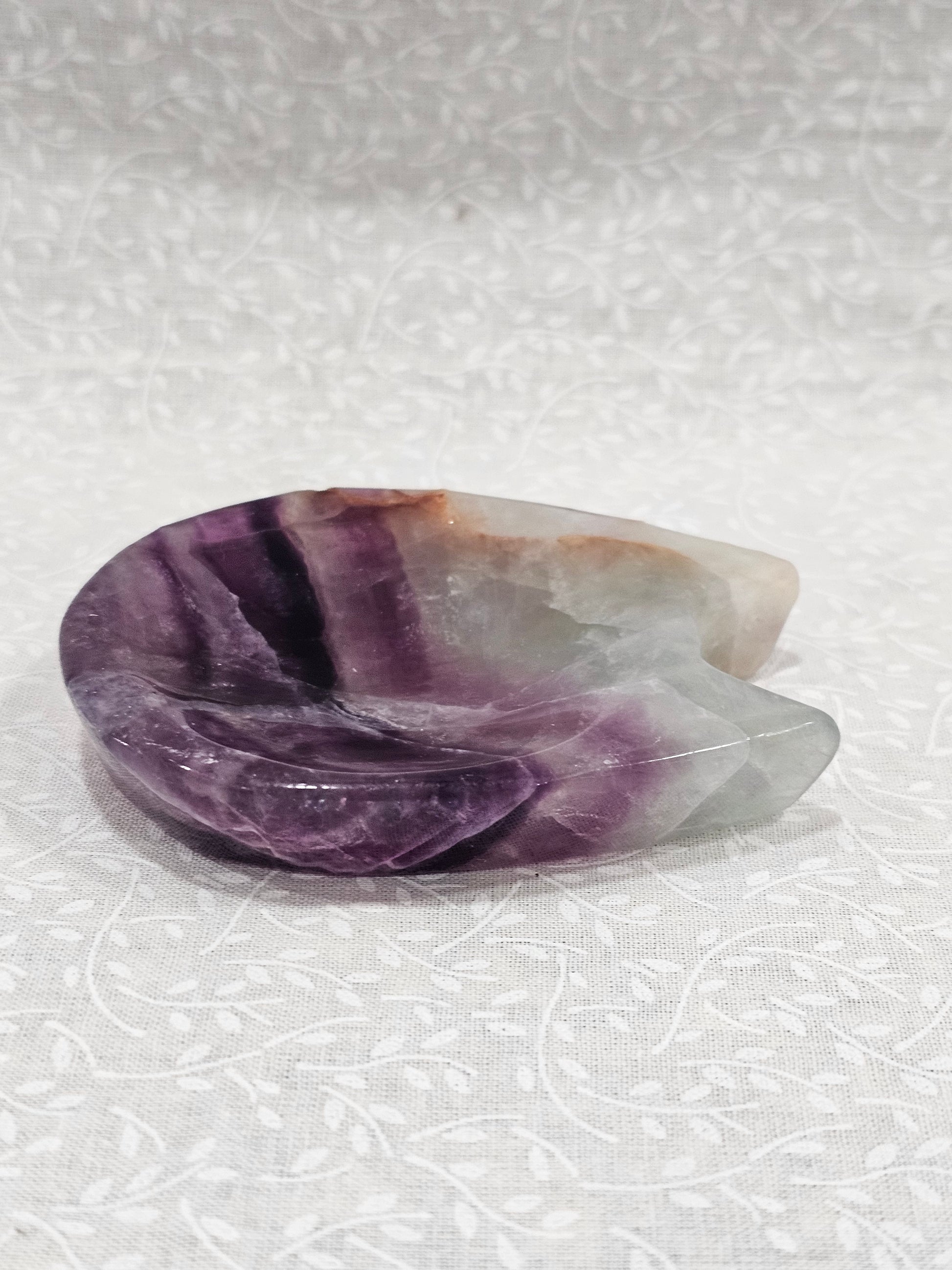 Rainbow Fluorite Crystal Cat Bowl