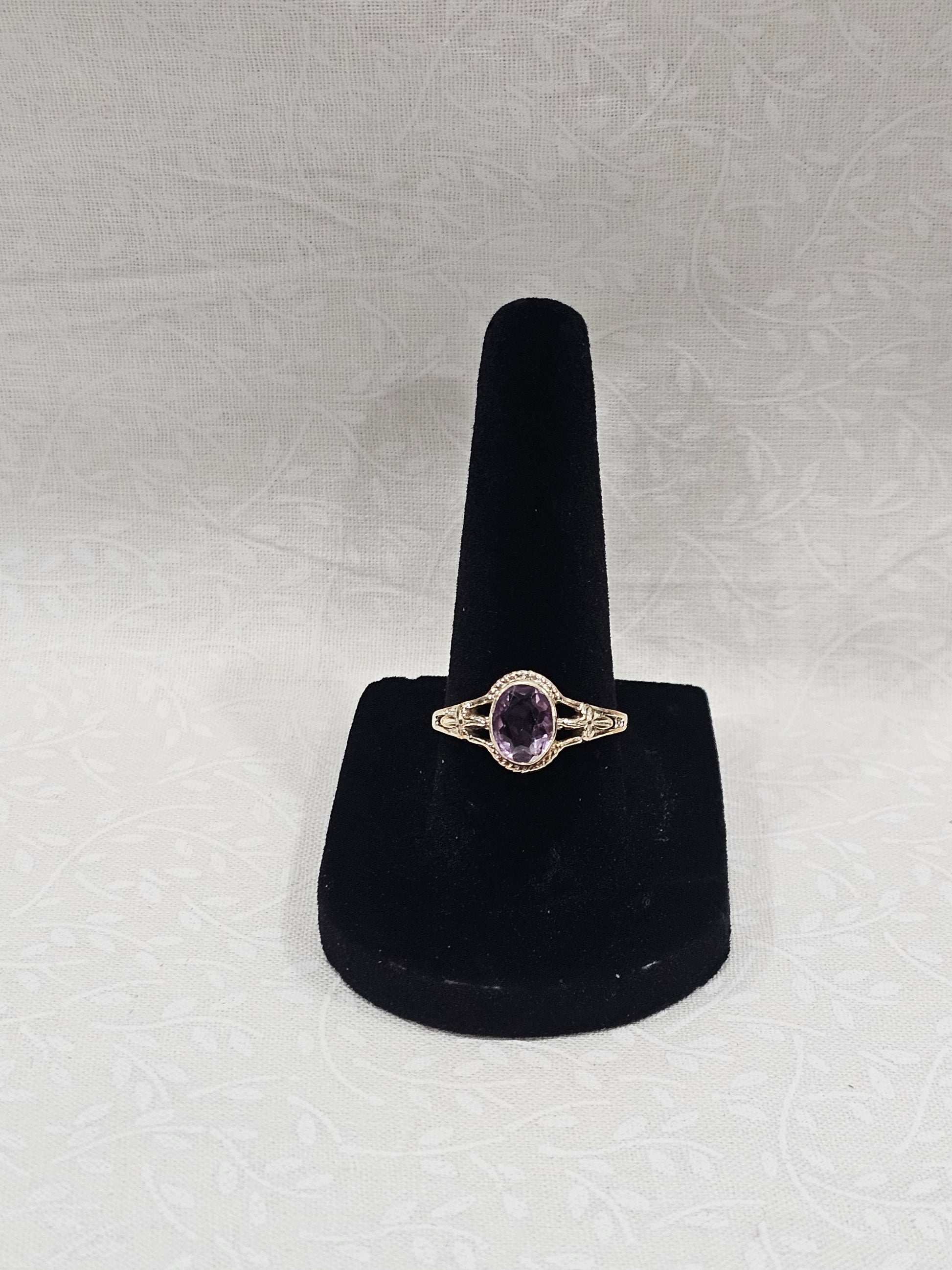 Sterling Silver Amethyst Gemstone Ring 8