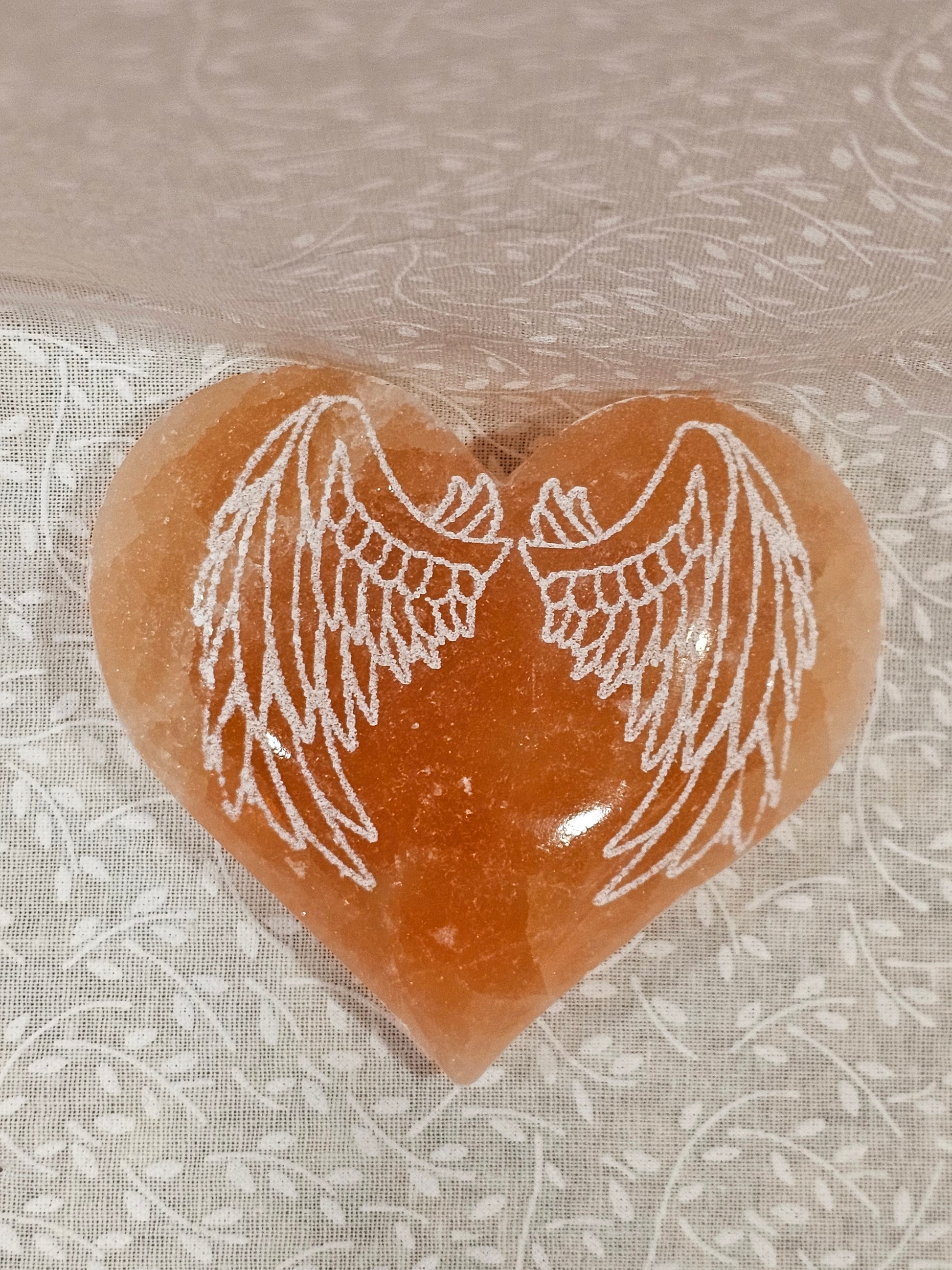 Orange Selentine Crystal Heart