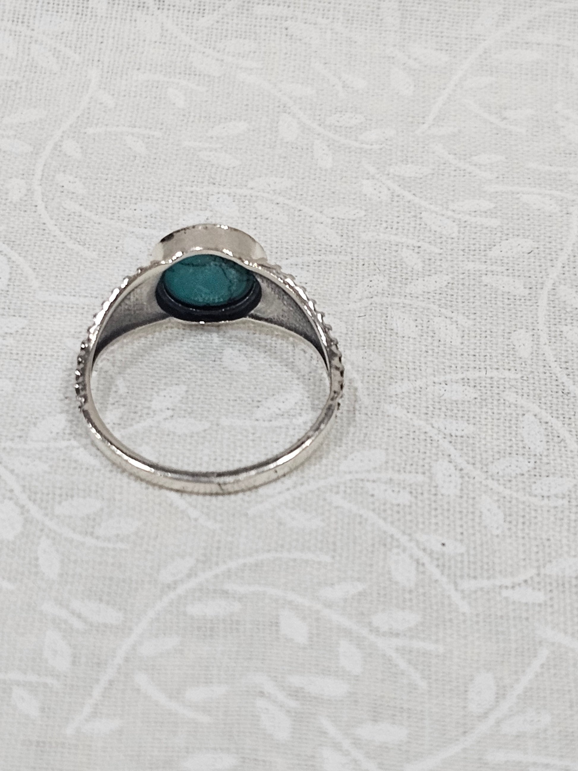 Sterling Silver Turquoise Gemstone Ring 7.5