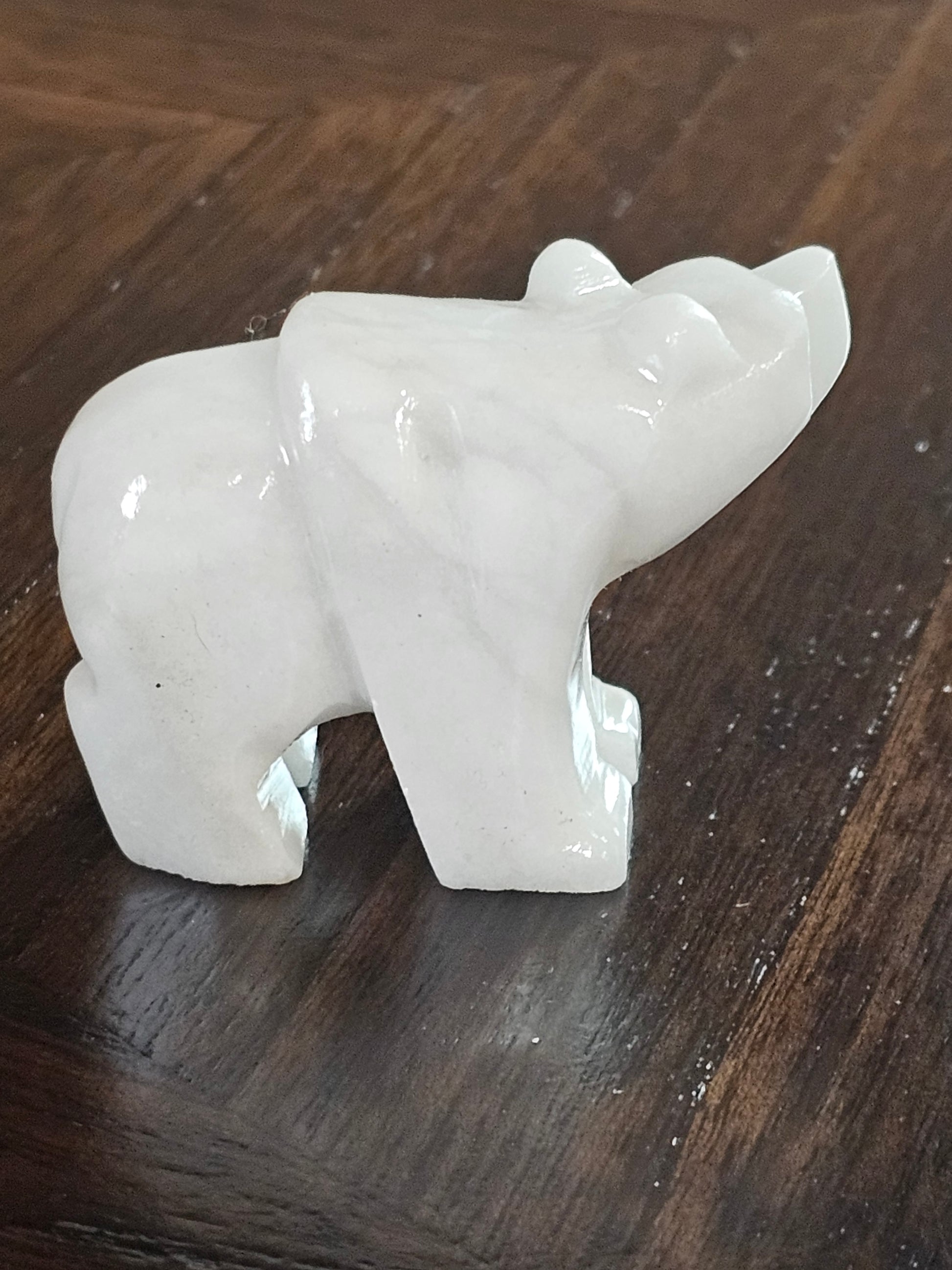 White Onyx Crystal Bear 2 Inch