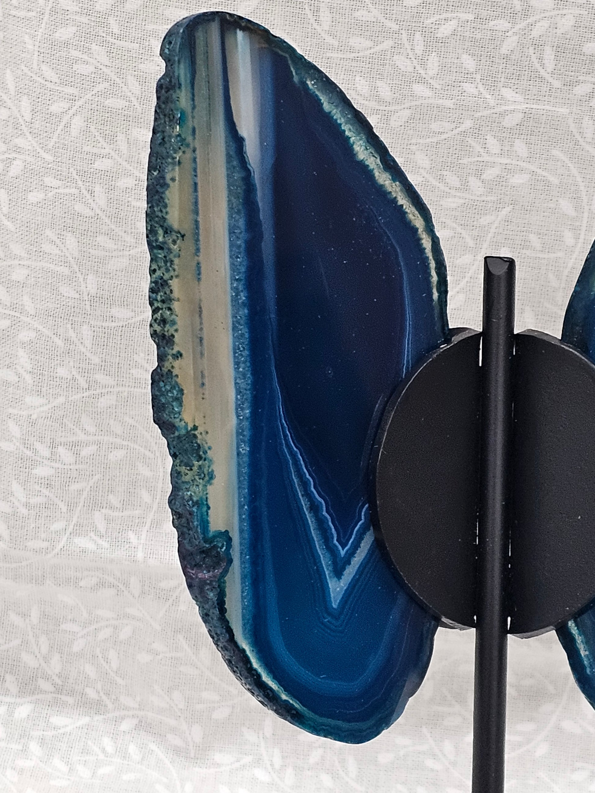 Blue Agate Crystal Butterfly 6 Inch