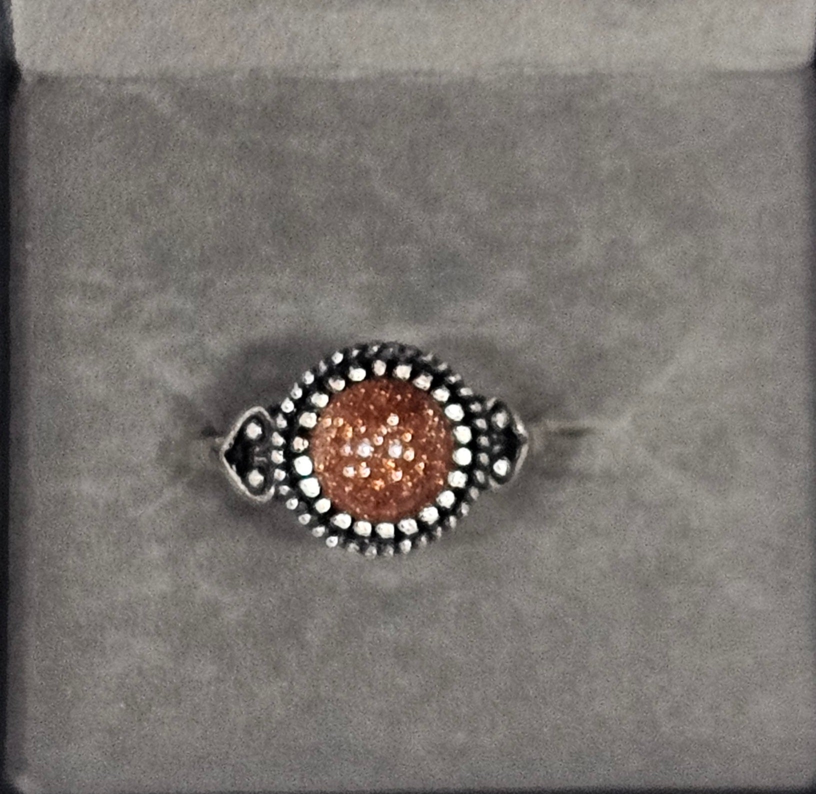 Sterling Silver Sandstone Gemstone Ring - Size 8.5