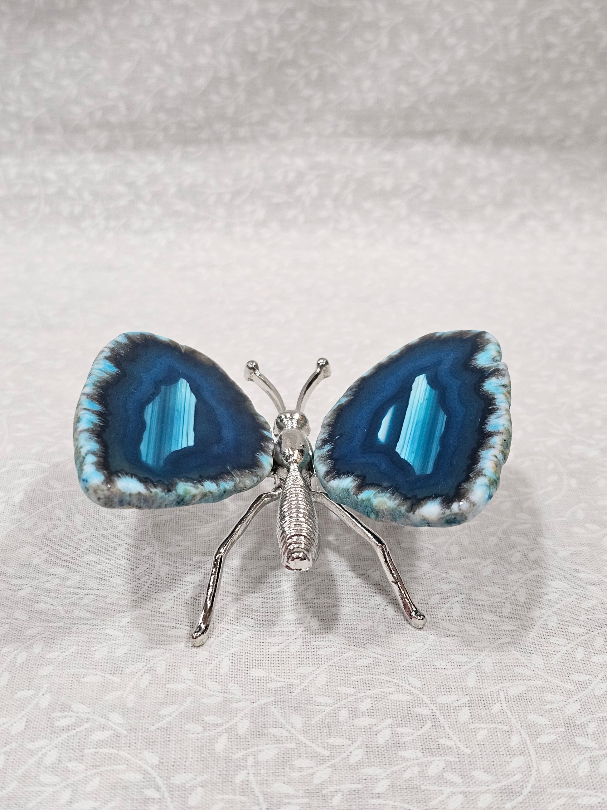 Blue Agate Crystal Butterfly 3.25 Inch
