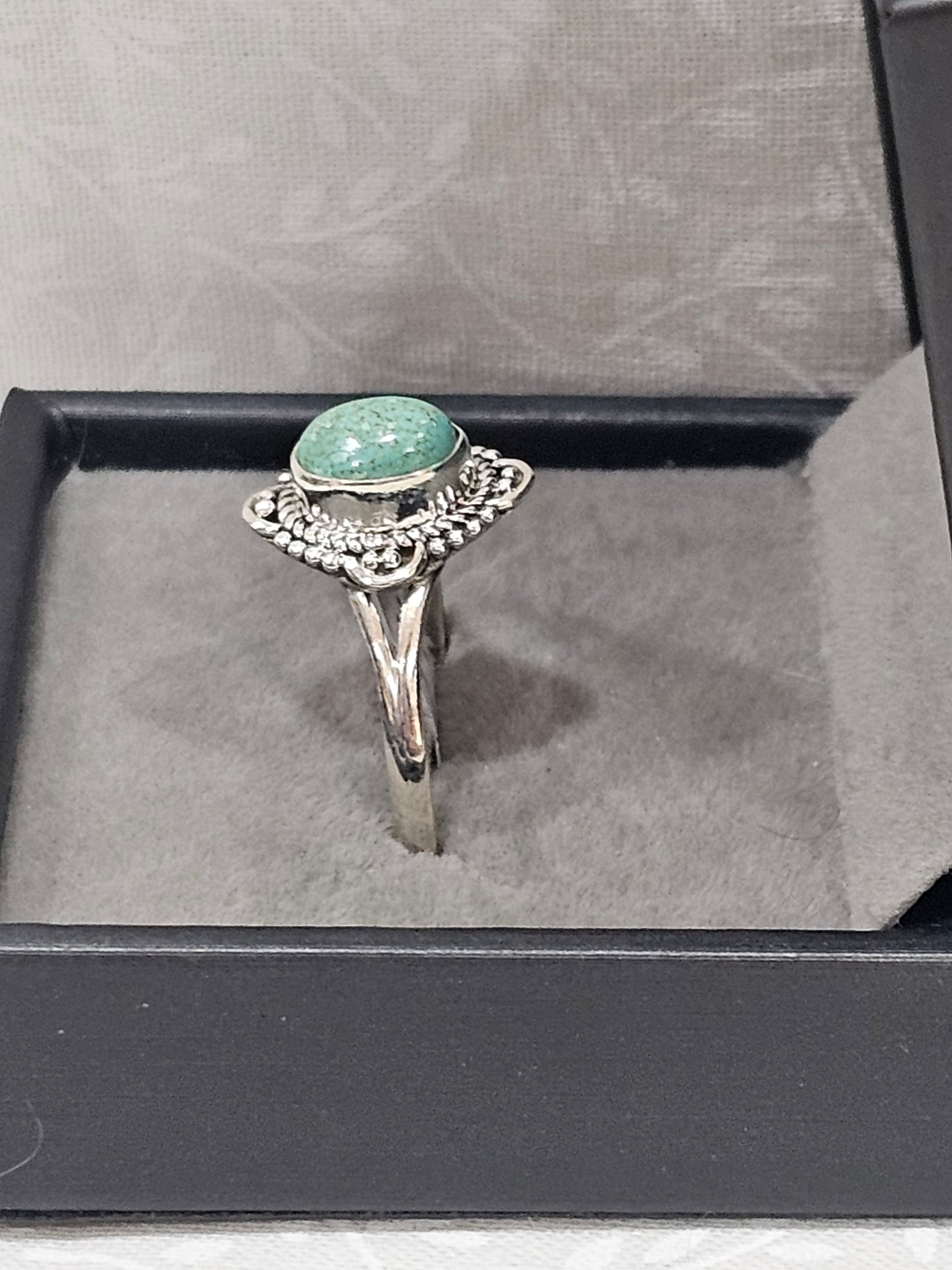 Sterling Silver Turquoise Gemstone Ring 10.5