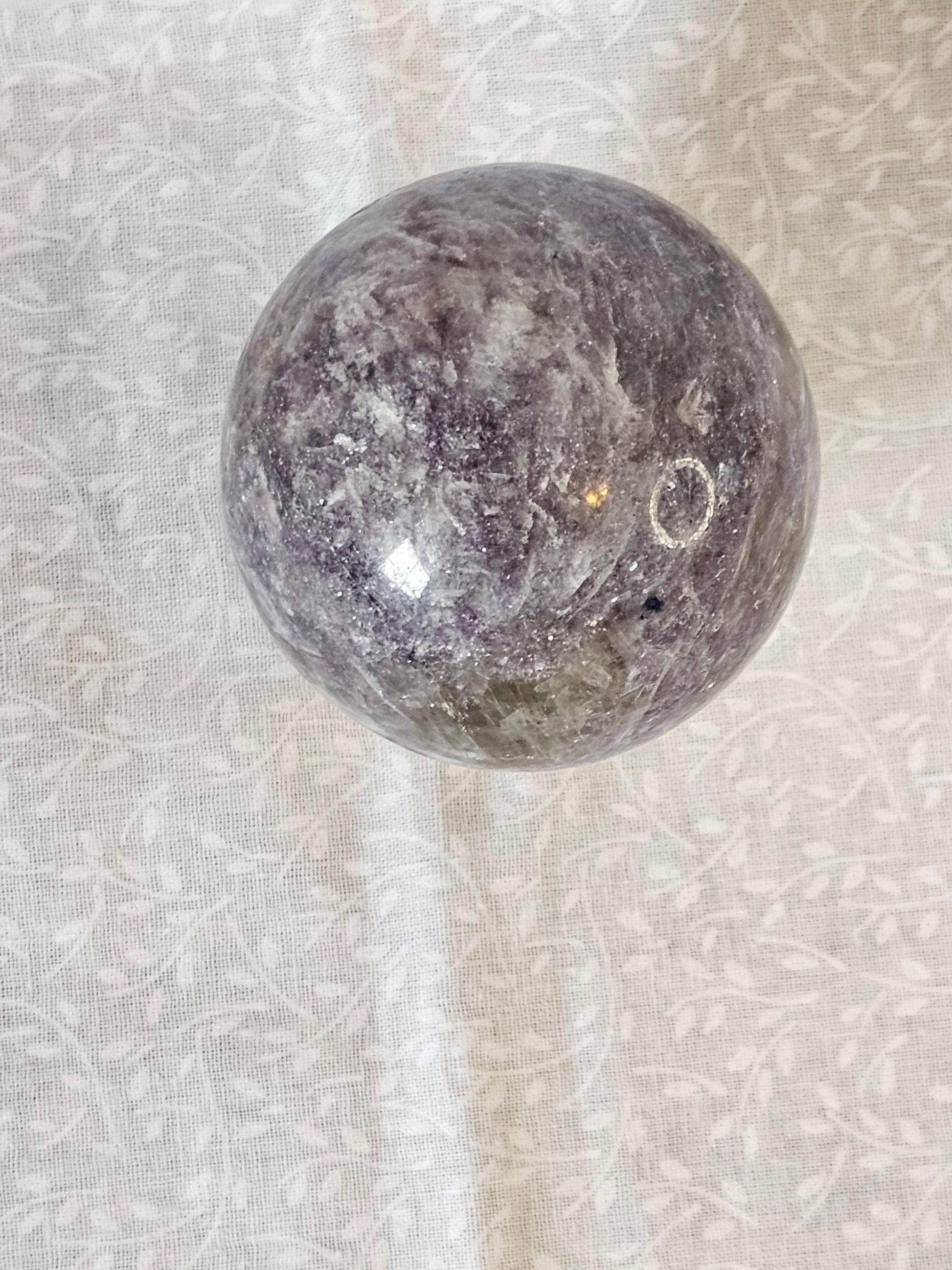 Lepidolite with Quartz Crystal Sphere