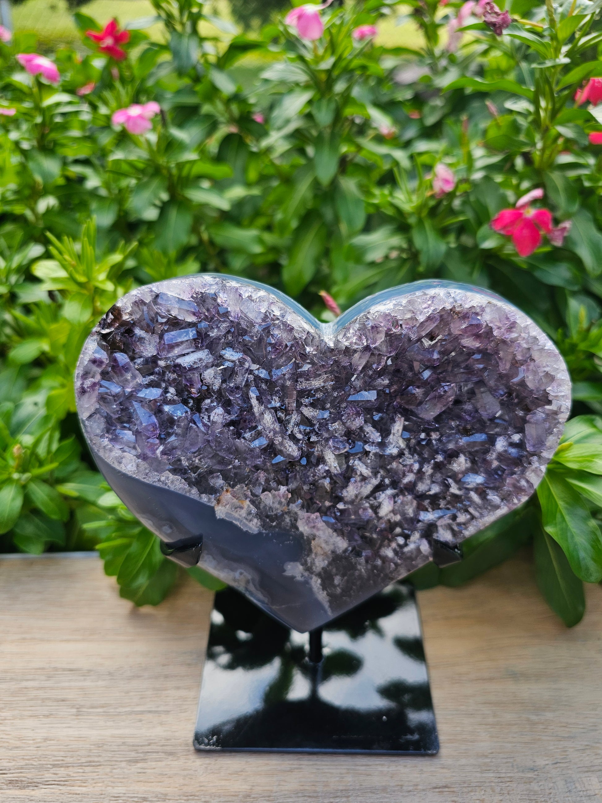 Amethyst Crystal Heart on Stand