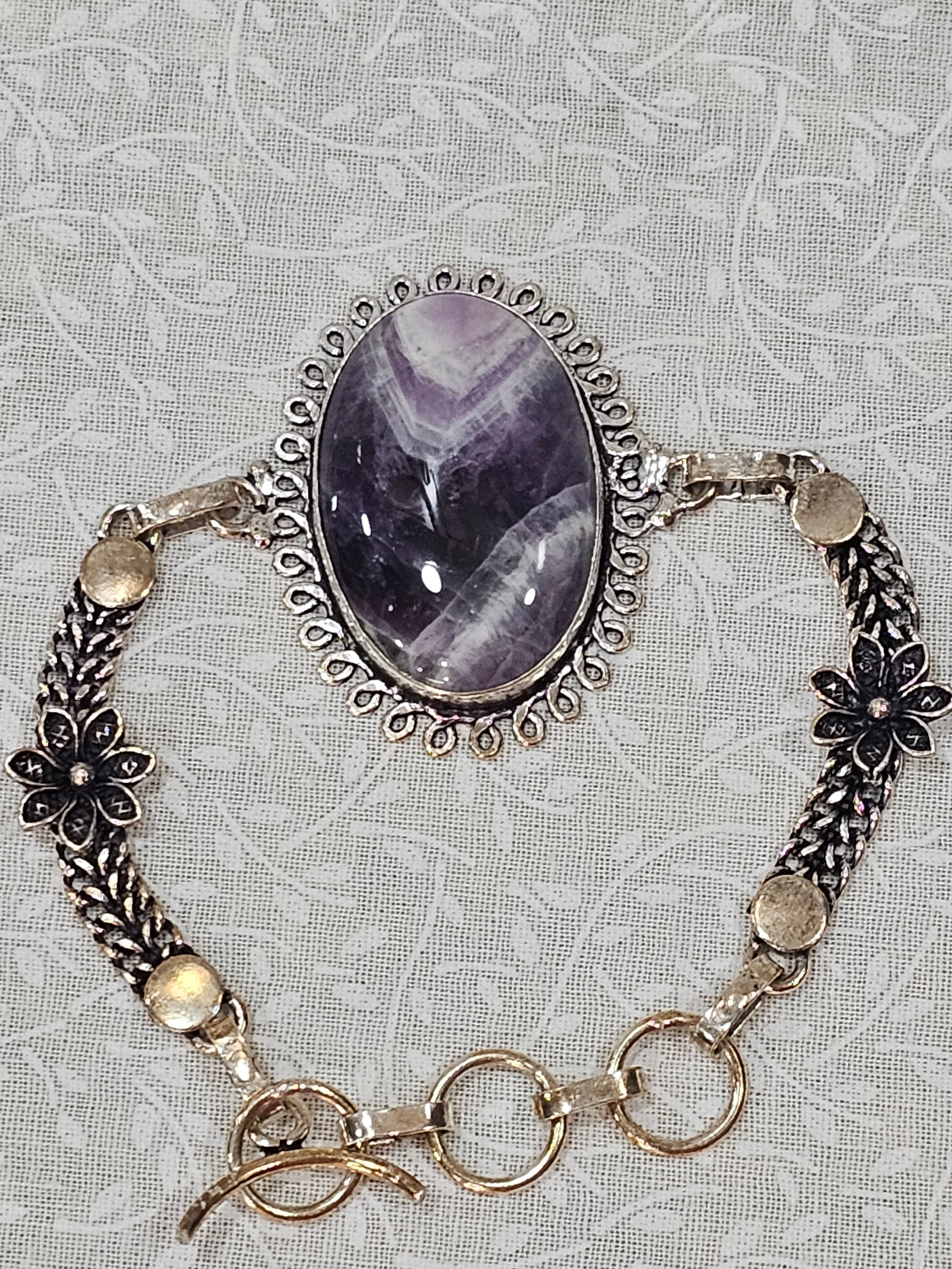 Sterling Silver Amethyst Gemstone Bracelet