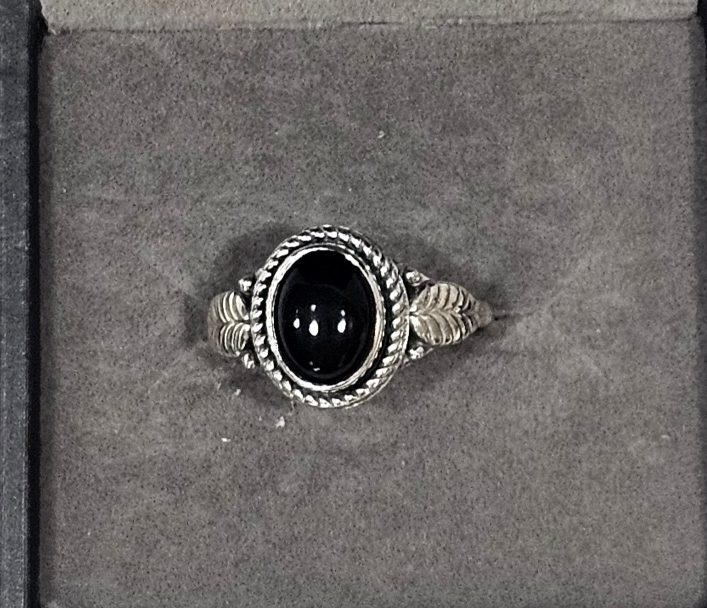 Sterling Silver Black Onyx Gemstone Ring 7.5