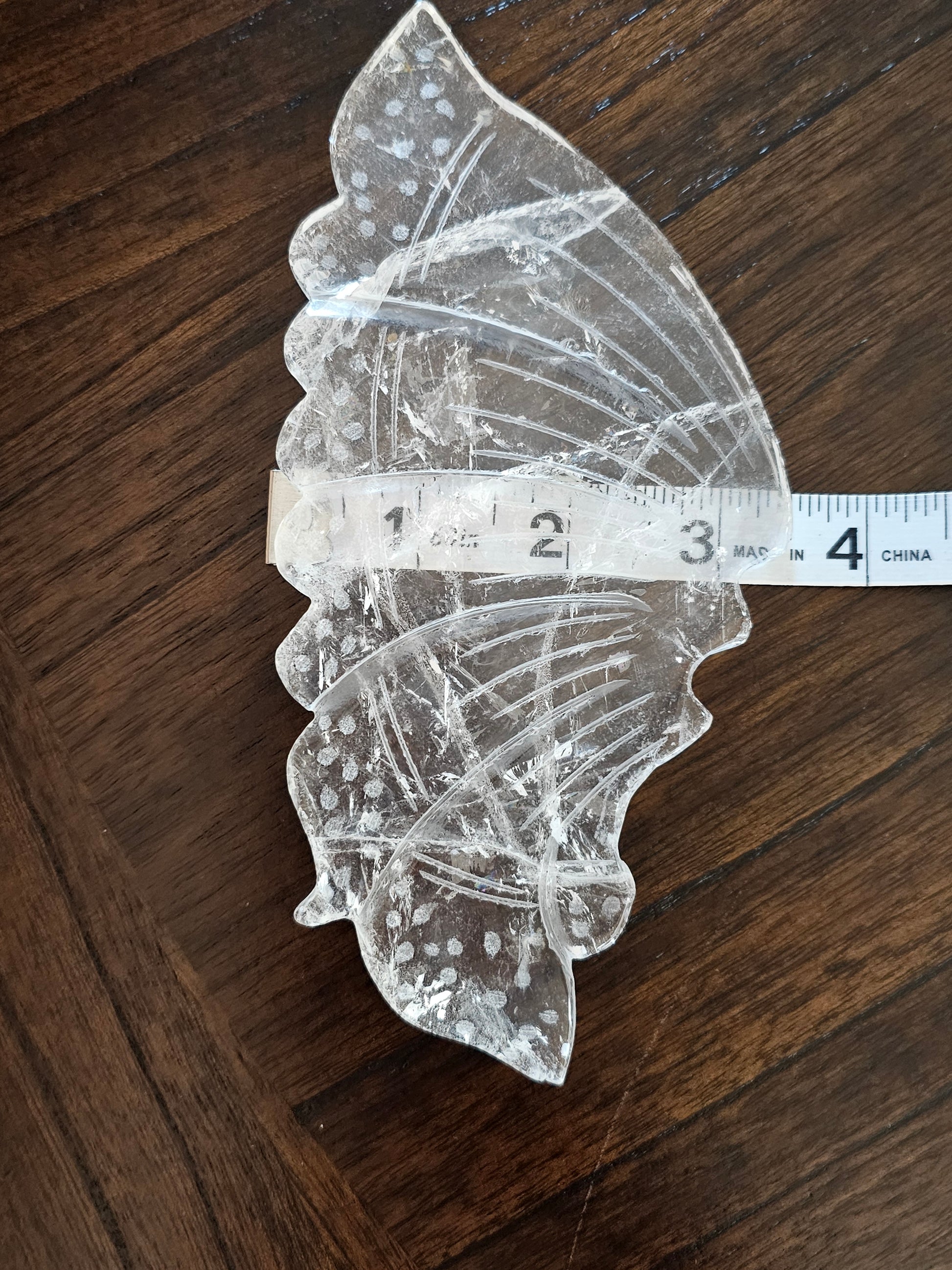 Clear Quartz Crystal Butterfly Wings with Stand
