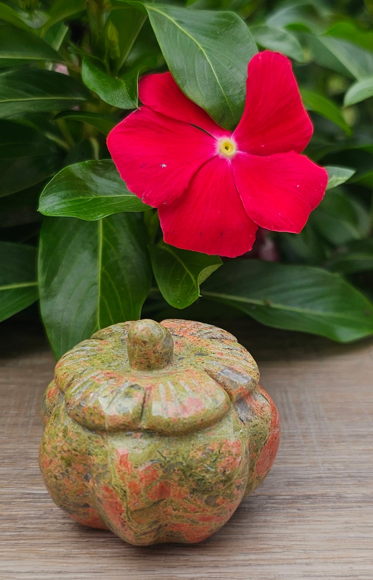 Unakite Crystal Pumpkin - Natural Healing Stone Decoration