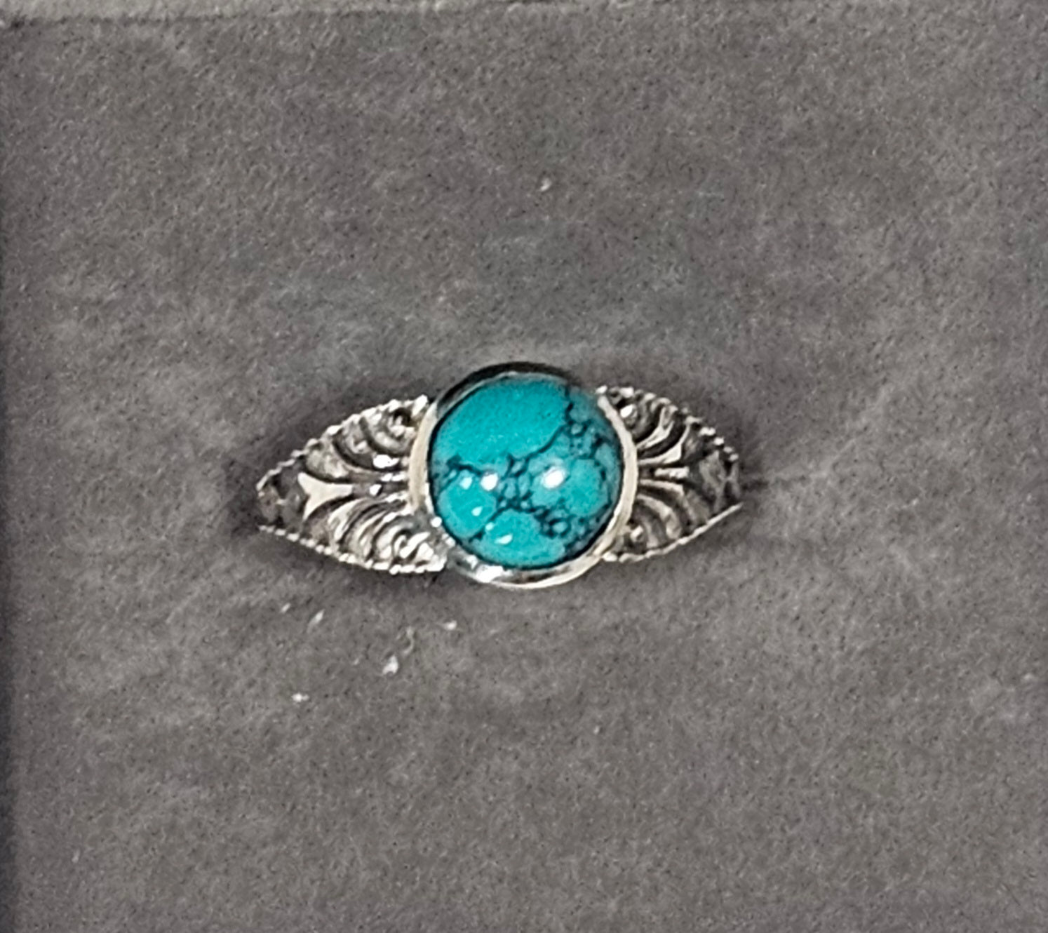 Sterling Silver Turquoise Gemstone Ring 7.5