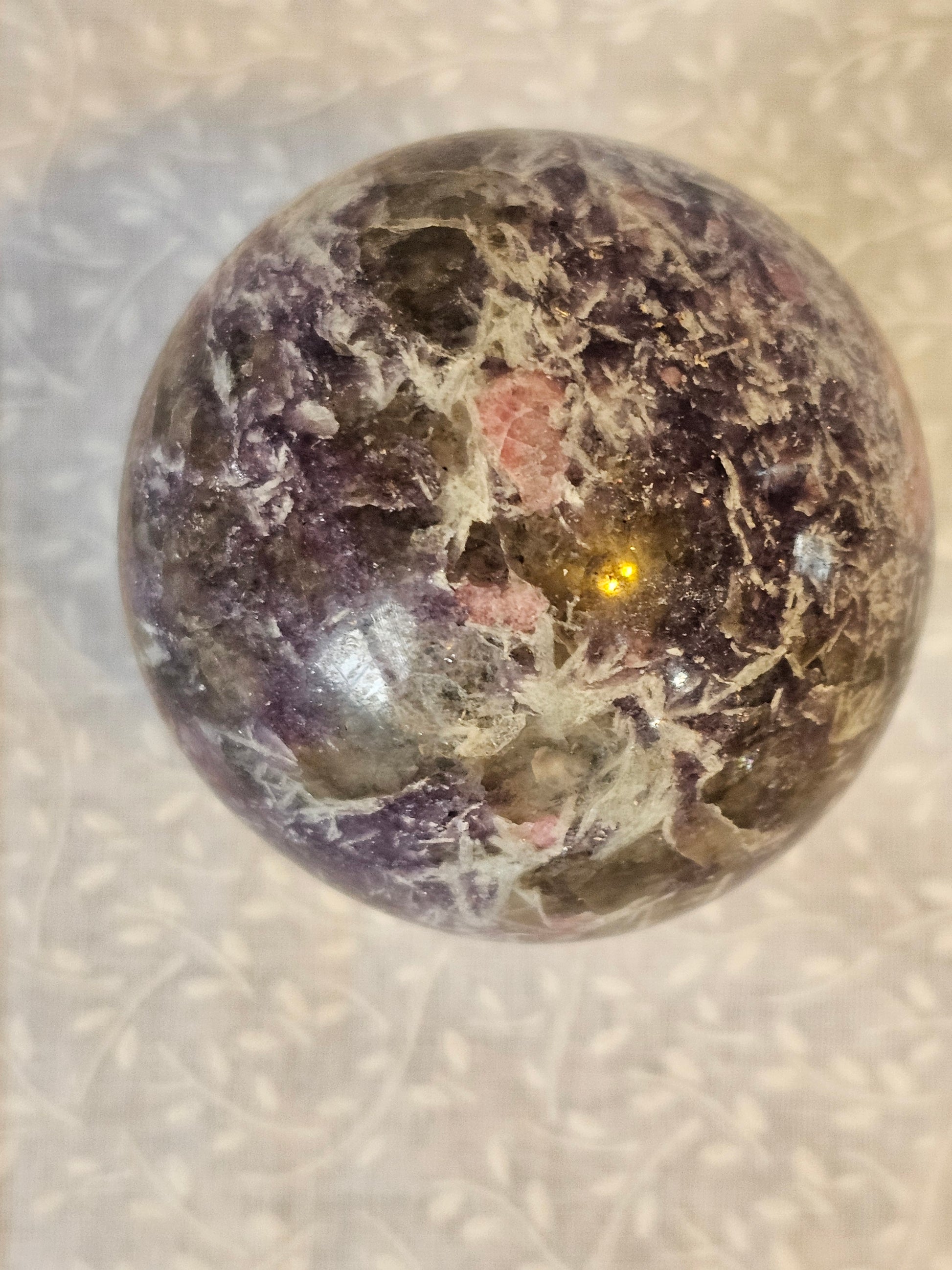 Lepidolite Crystal Sphere 65mm