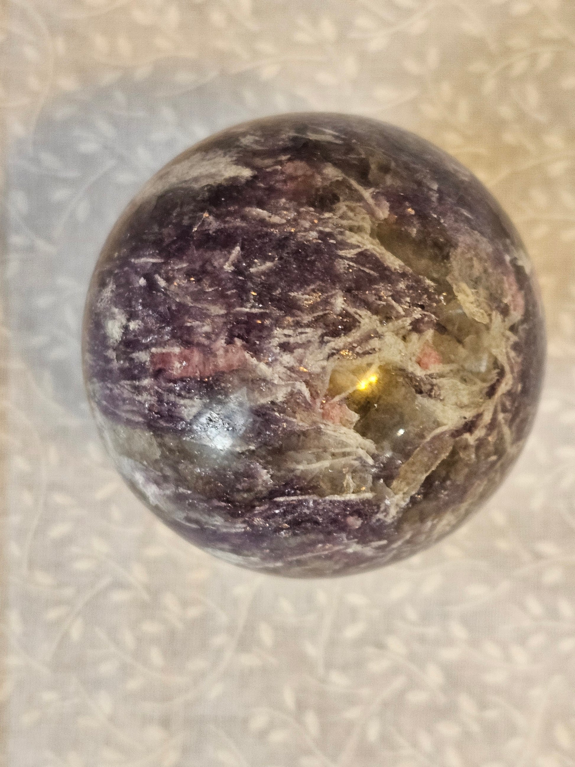 Lepidolite Crystal Sphere 65mm