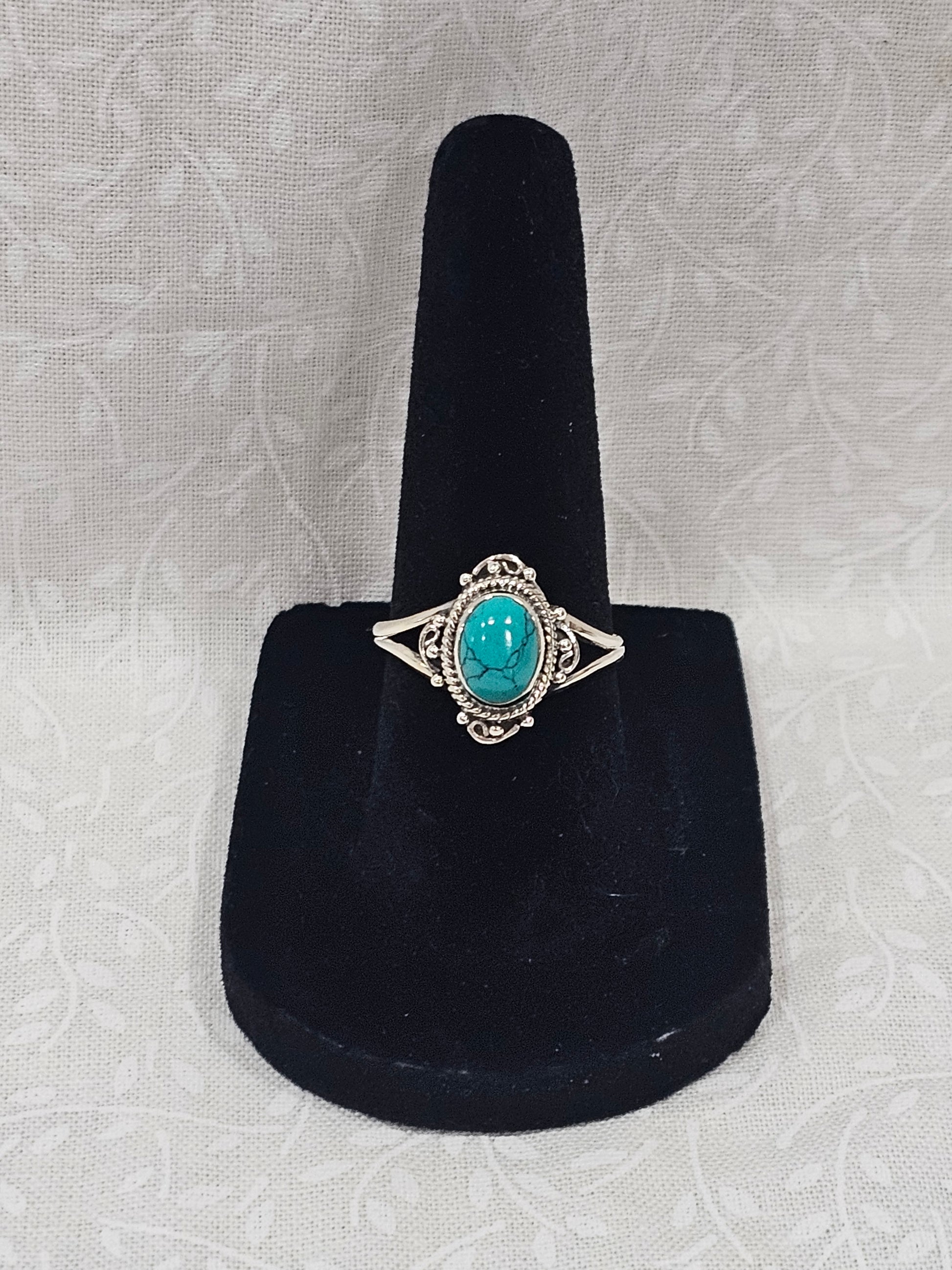 Sterling Silver Turquoise Gemstone Ring 7