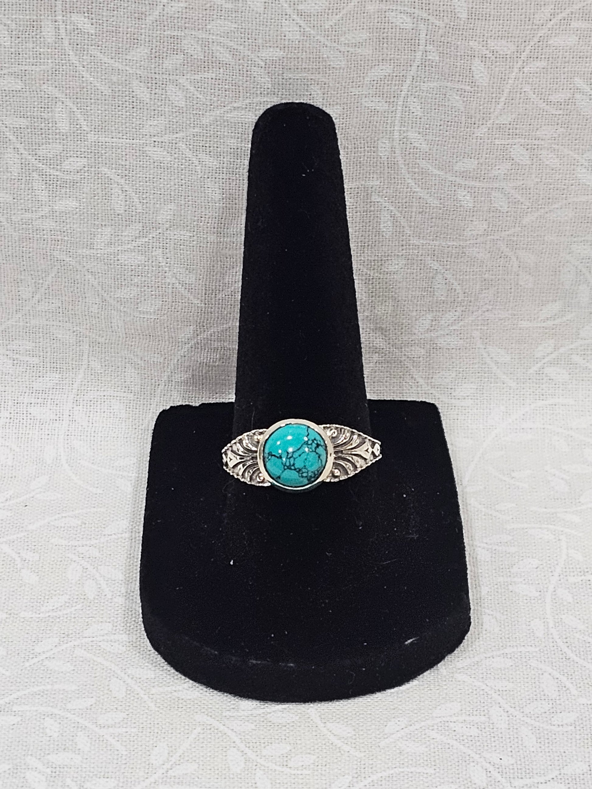 Sterling Silver Turquoise Gemstone Ring 7.5