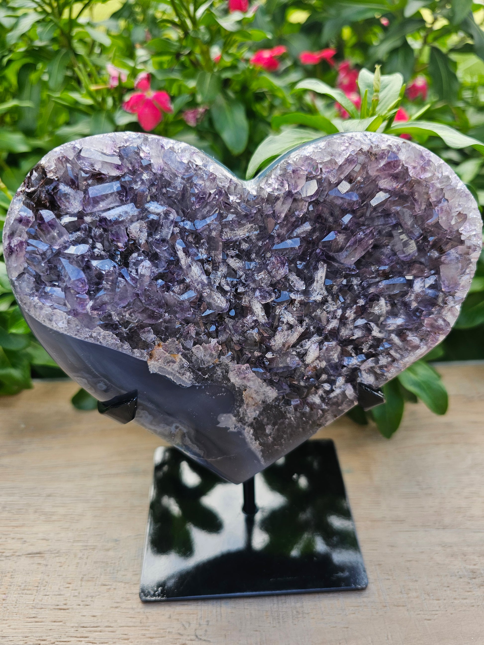Amethyst Crystal Heart on Stand