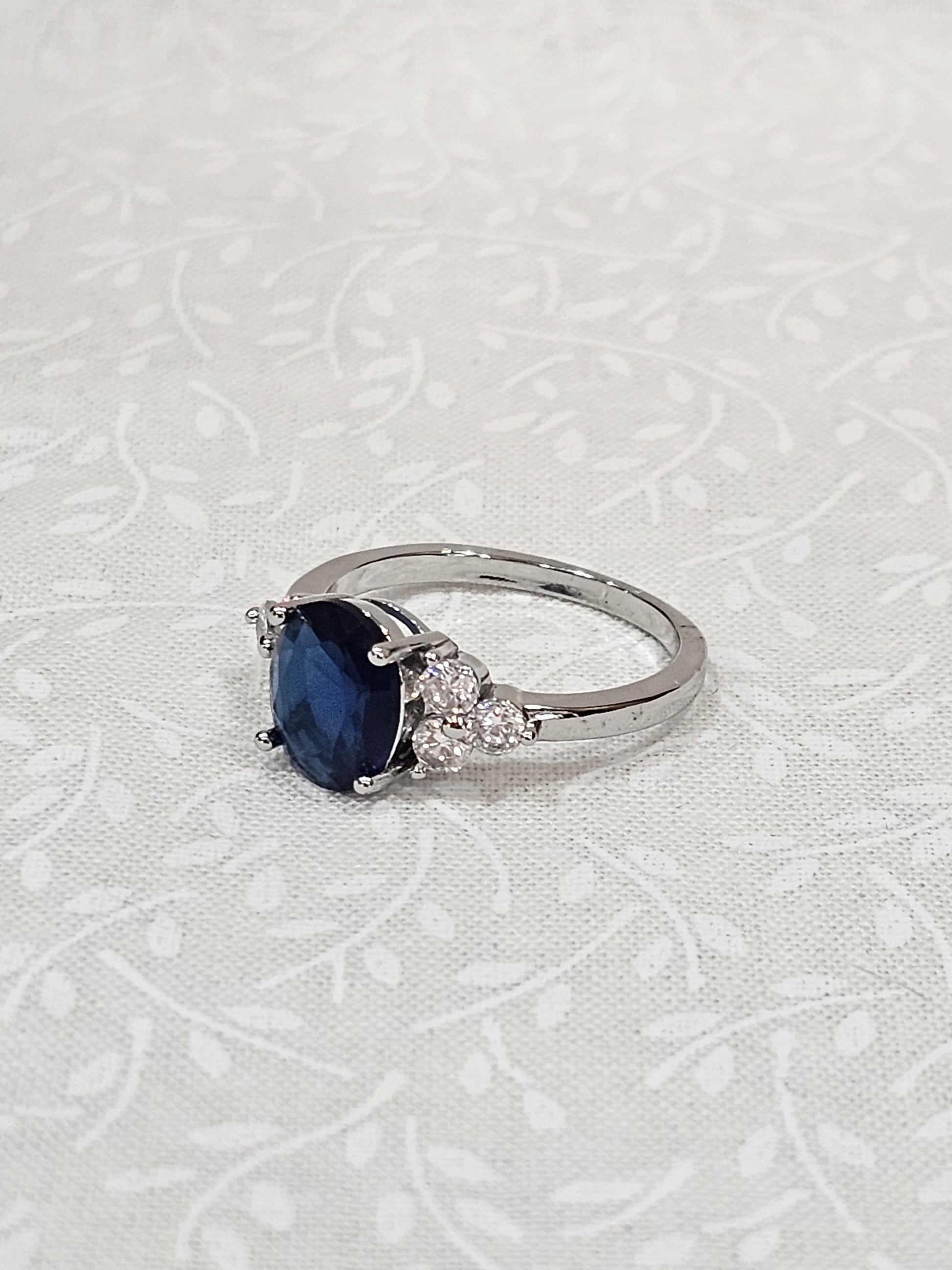 Sterling Silver Sapphire Gemstone Ring 8