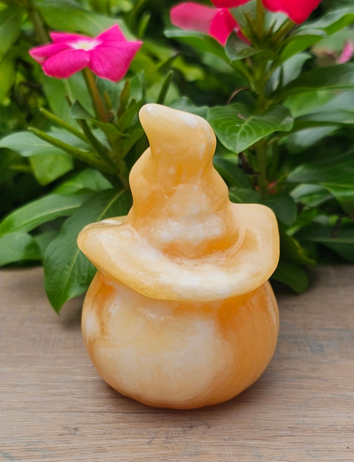 Orange Calcite Crystal Pumpkin - Natural Healing Stone