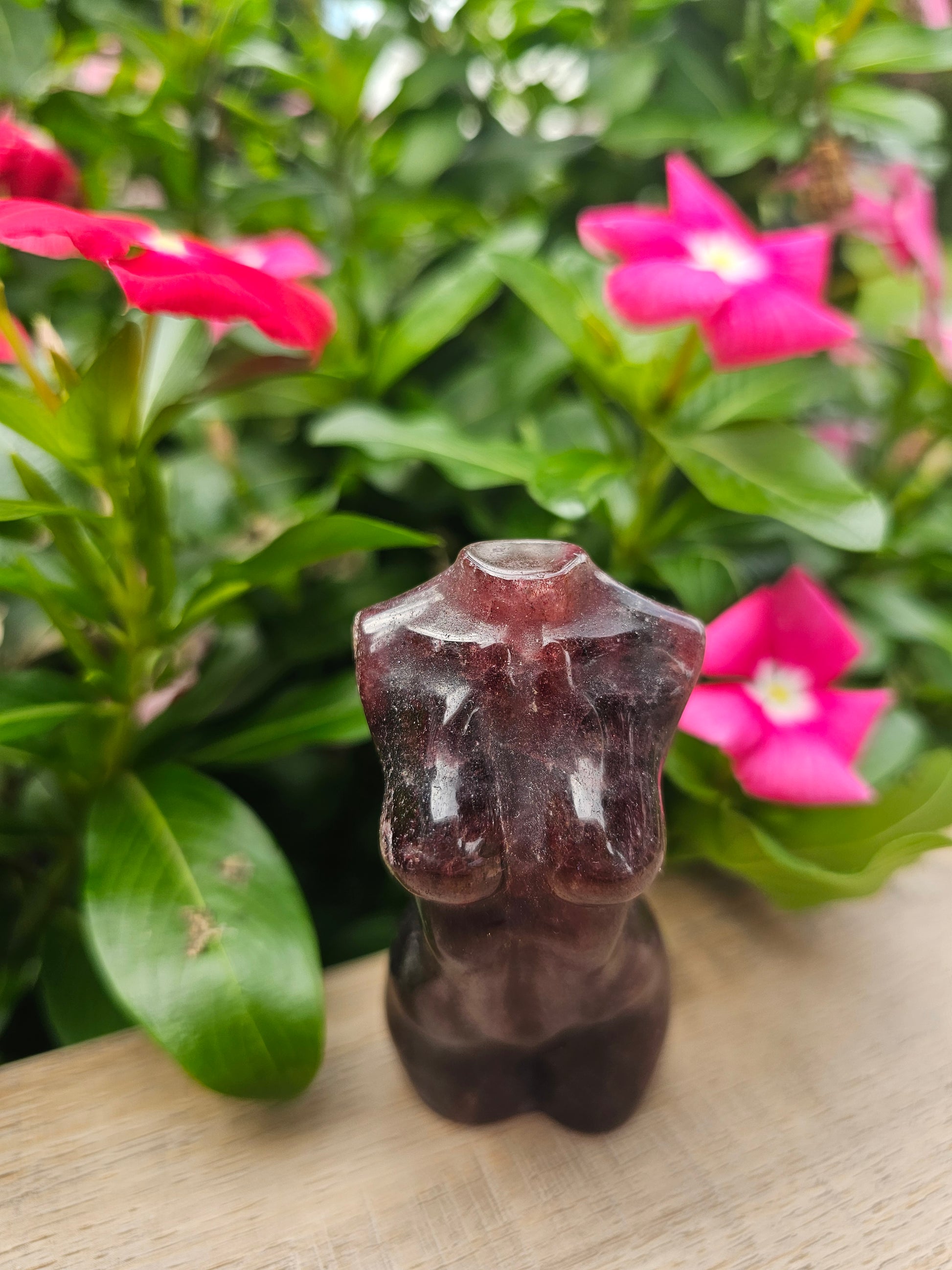 Strawberry Quartz Crystal Ladies Body - Natural Healing Stone for Love & Emotional Balance