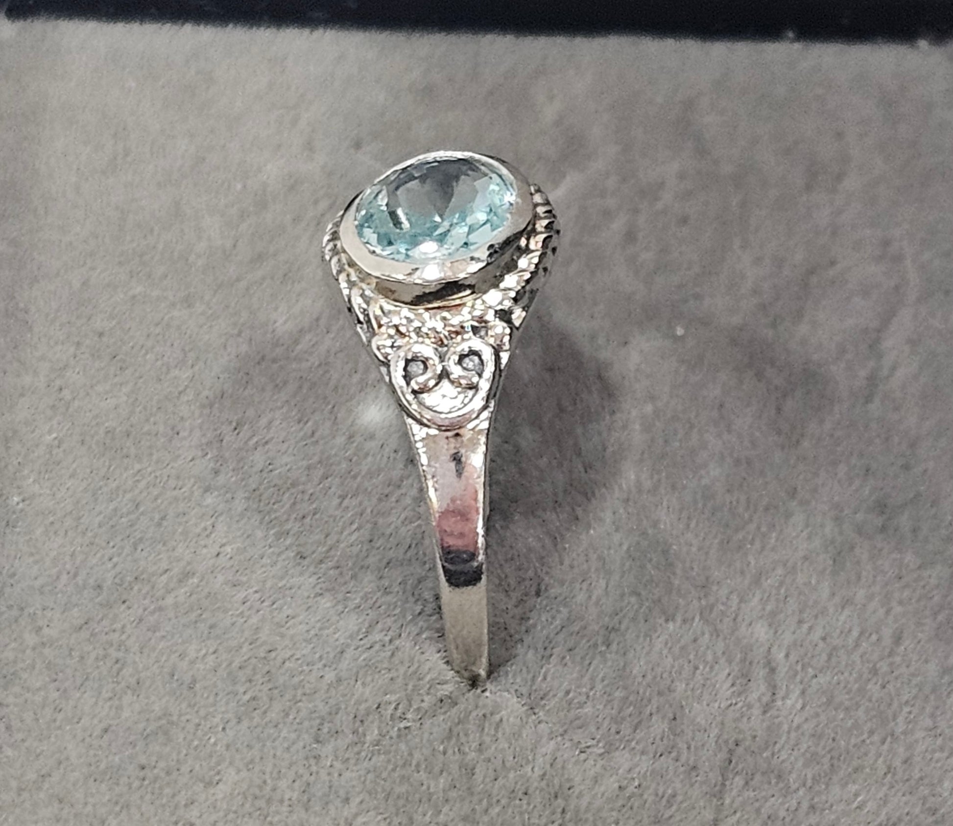 Sterling Silver Classic Blue Topaz Ring - Size 7