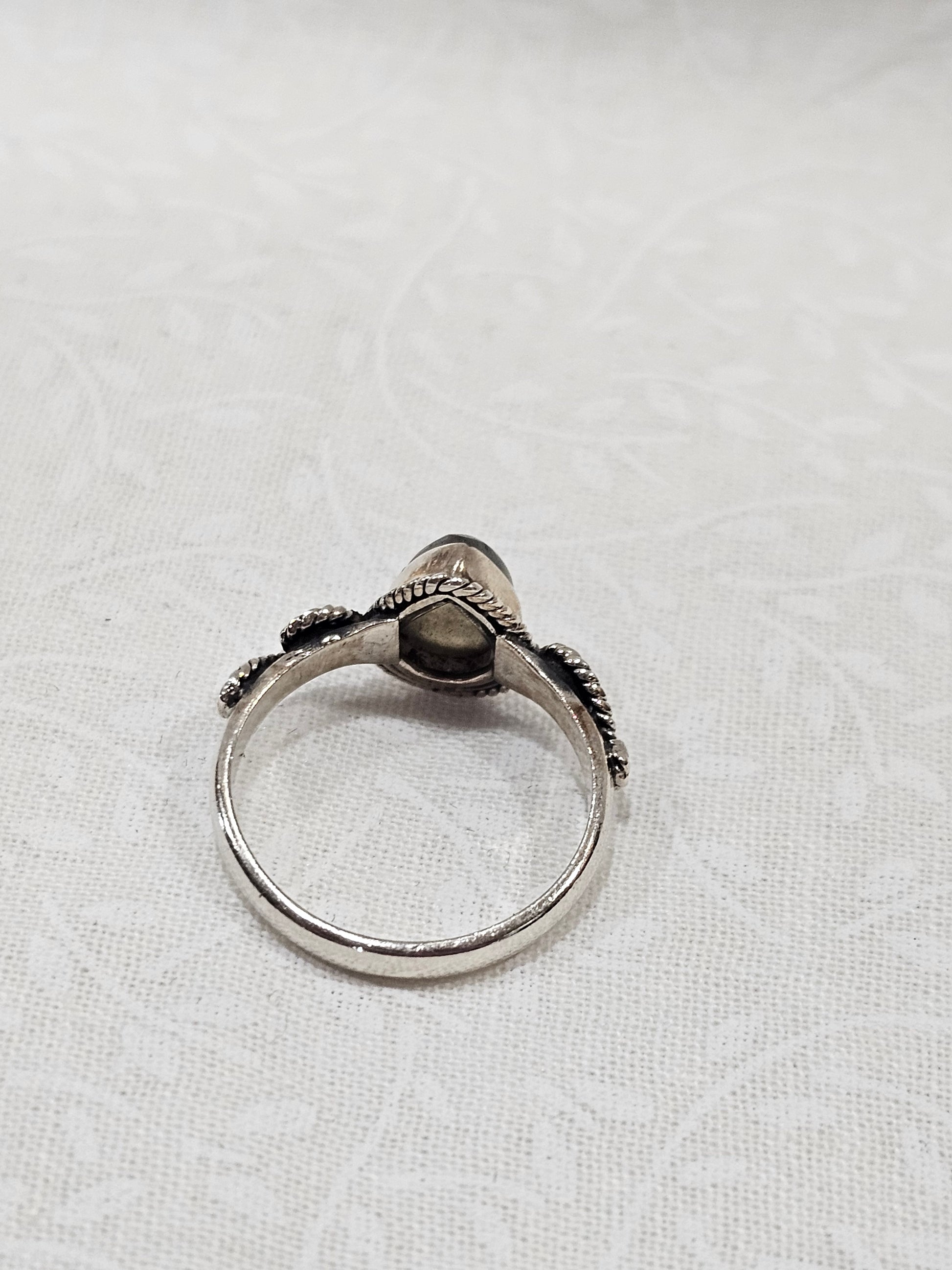 Sterling Silver Tiger Eye Crystal Gemstone Ring - Size 8