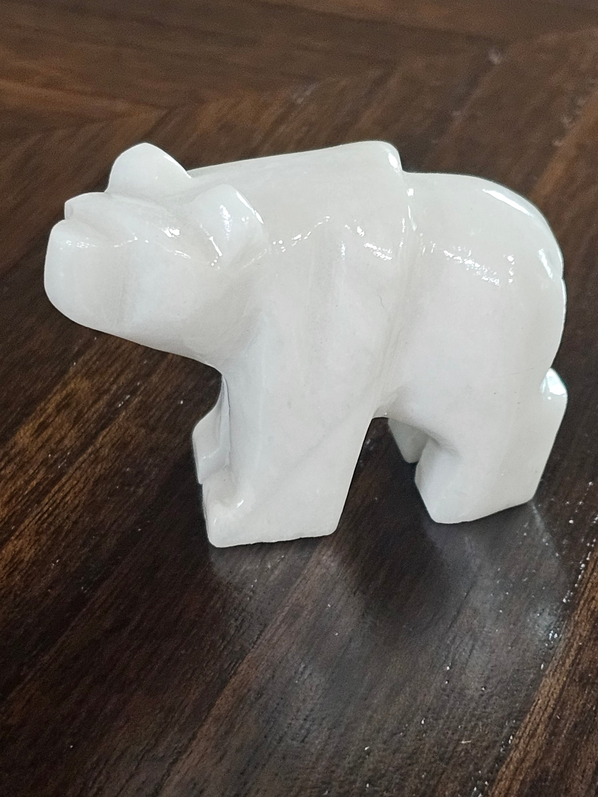 White Onyx Crystal Bear 2 Inch