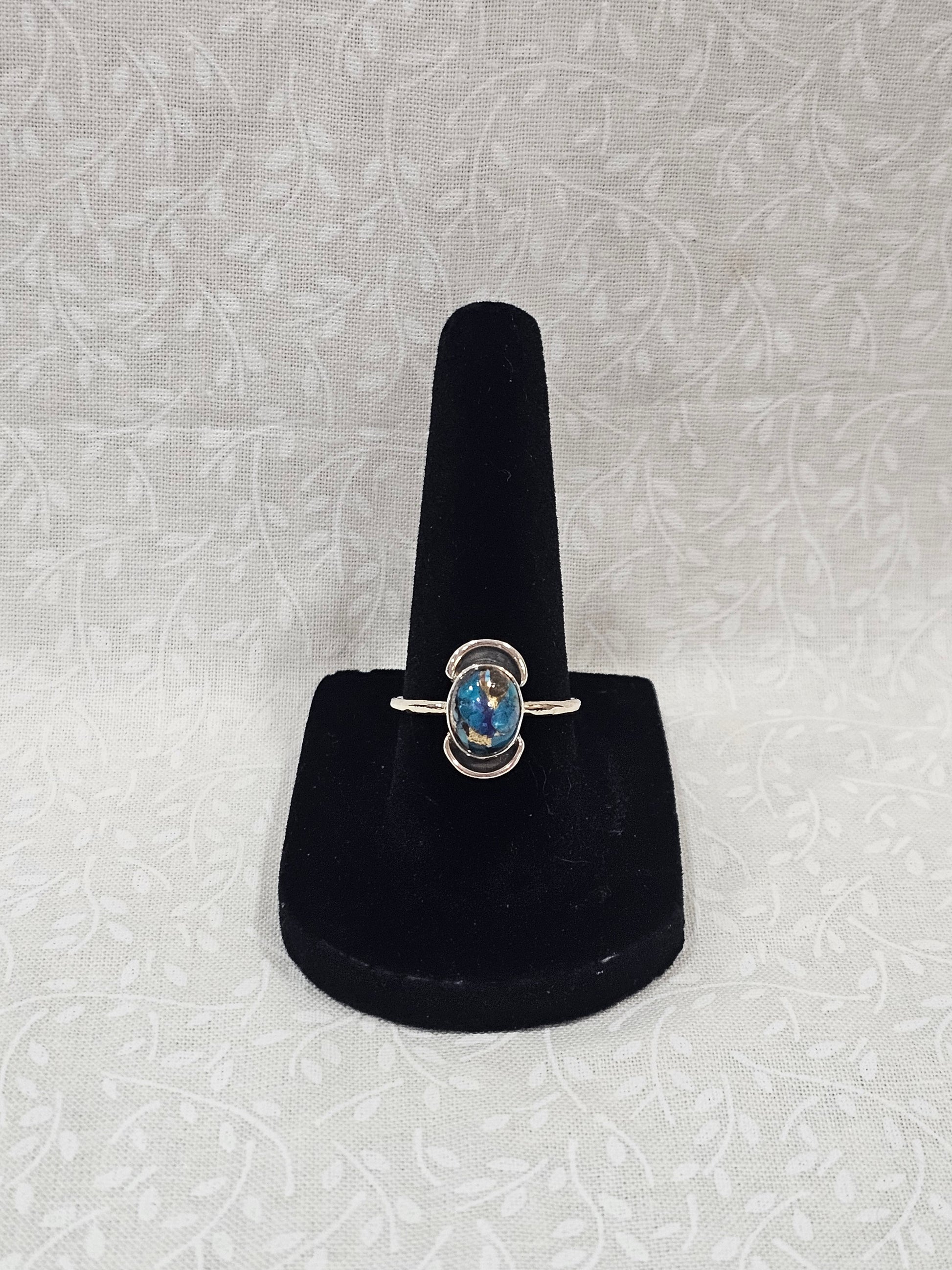 Sterling Silver Spiny Oyster Turquoise Ring - Size 7