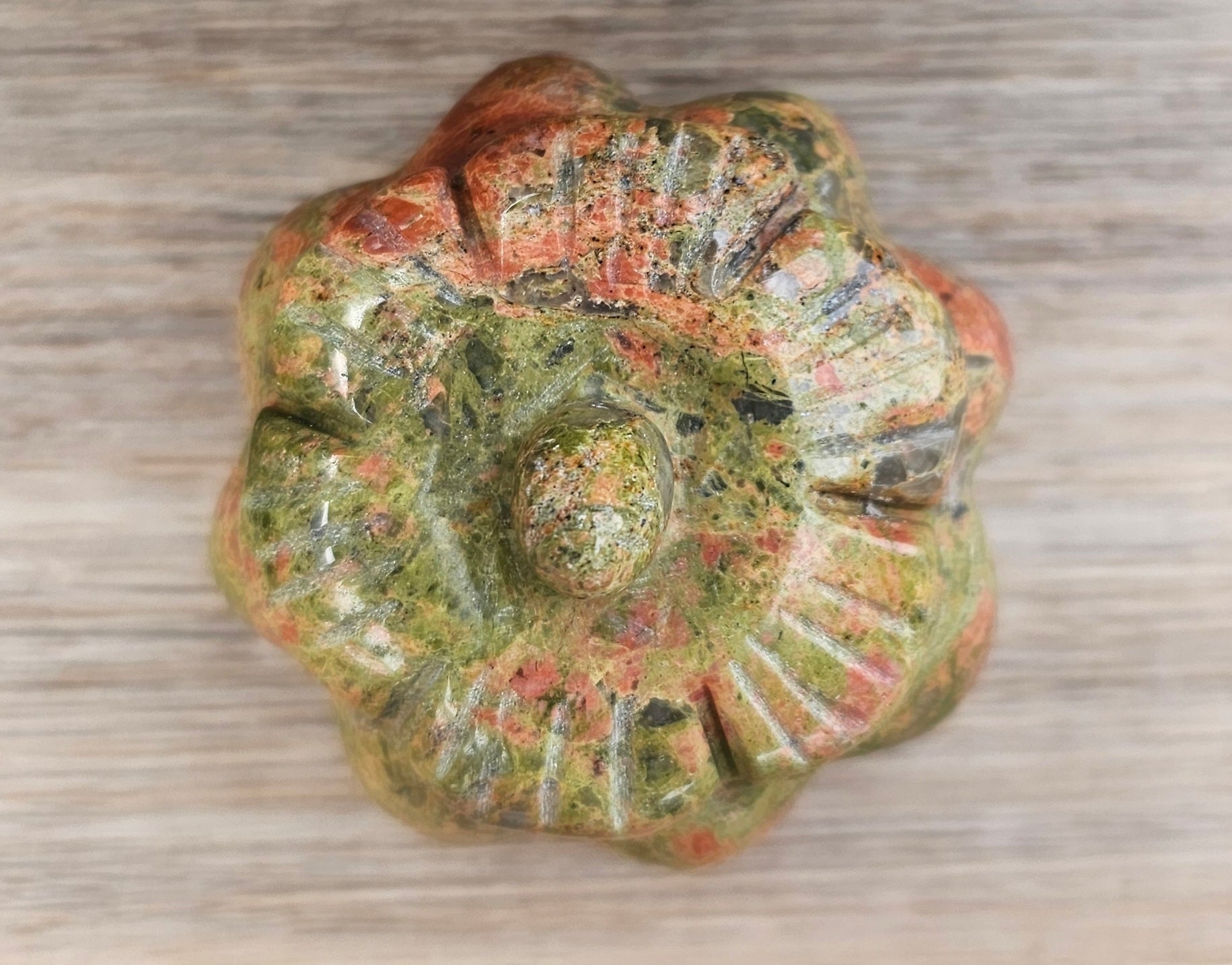 Unakite Crystal Pumpkin - Natural Healing Stone Decoration