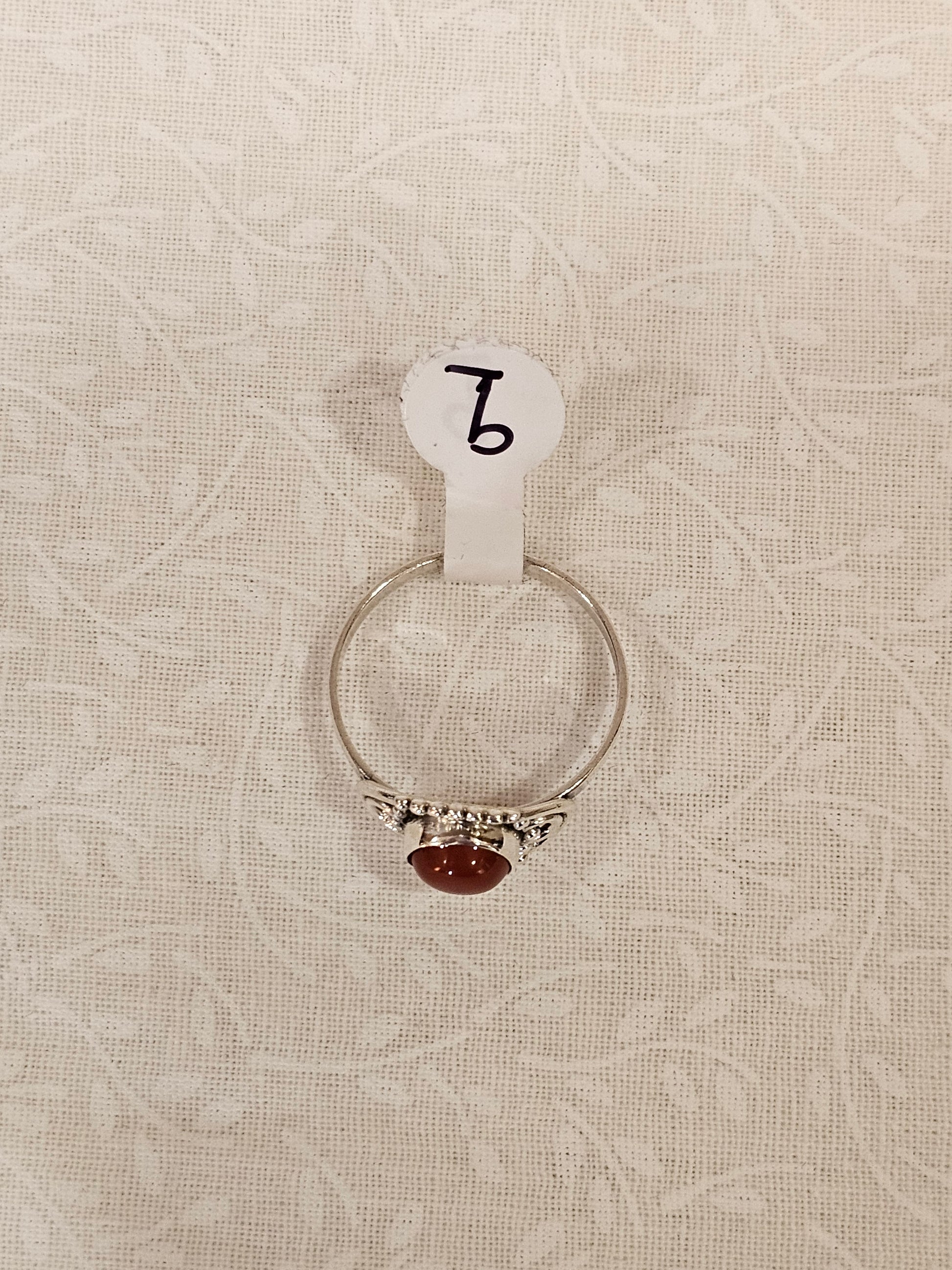 Sterling Silver Amber Gemstone Ring 9