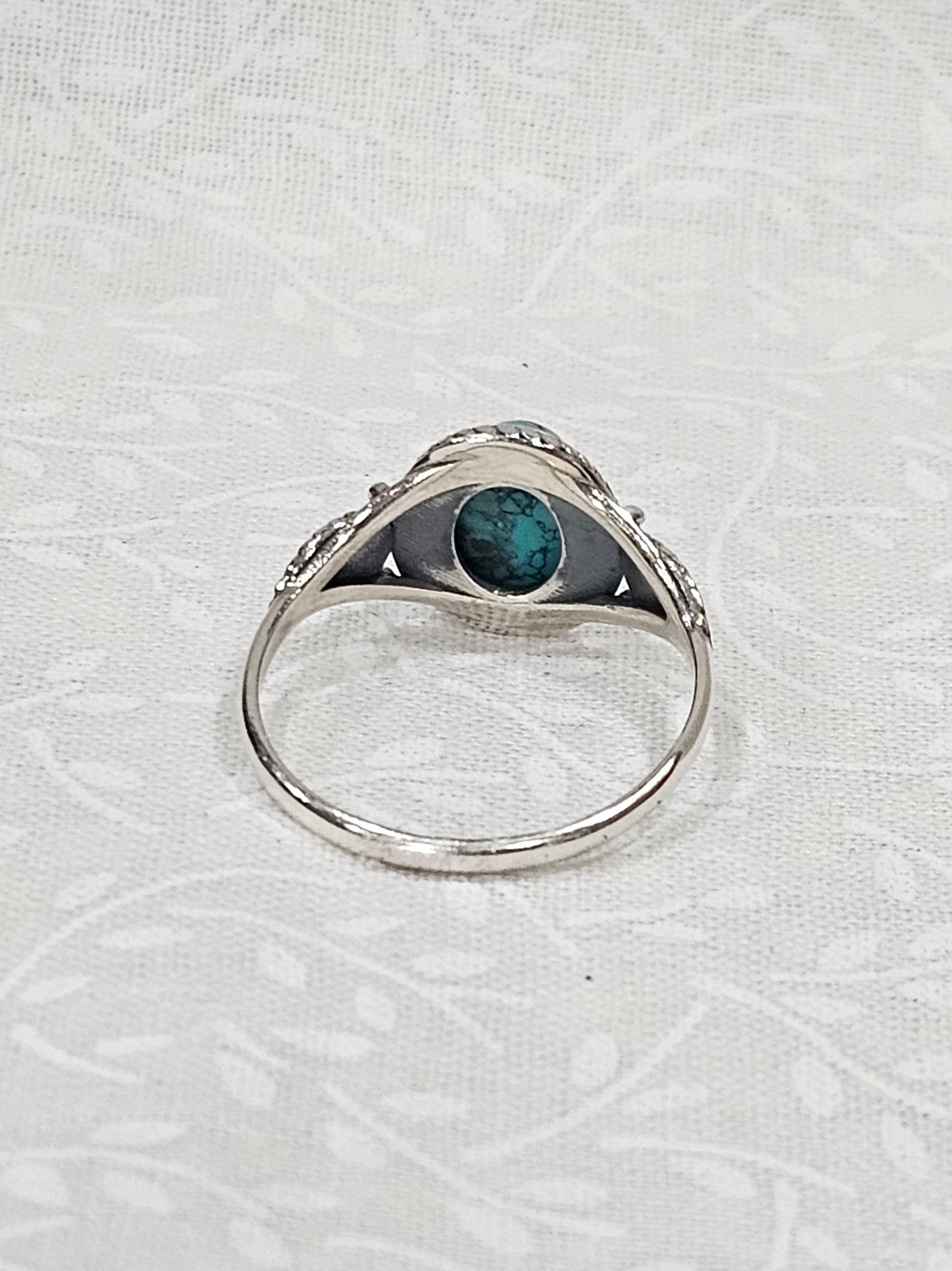 Sterling Silver Turquoise Gemstone Ring 7.5