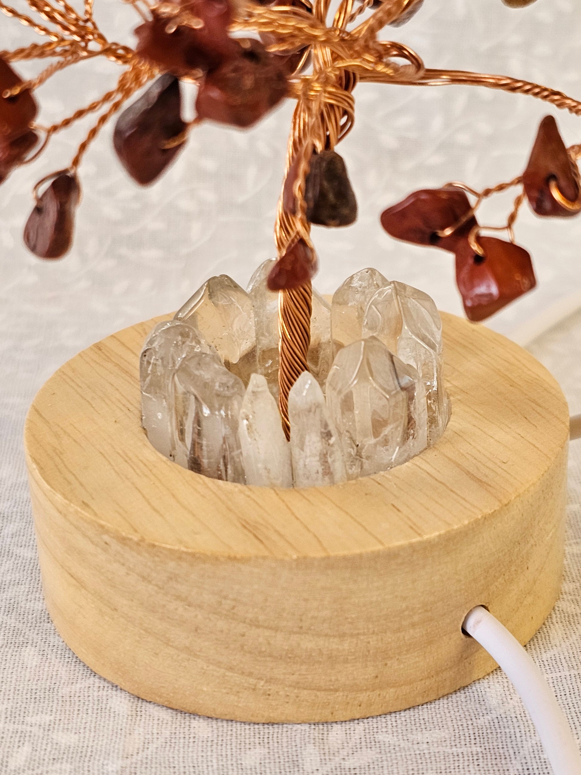 Jasper Crystal Lighted Money Tree - Natural Stone