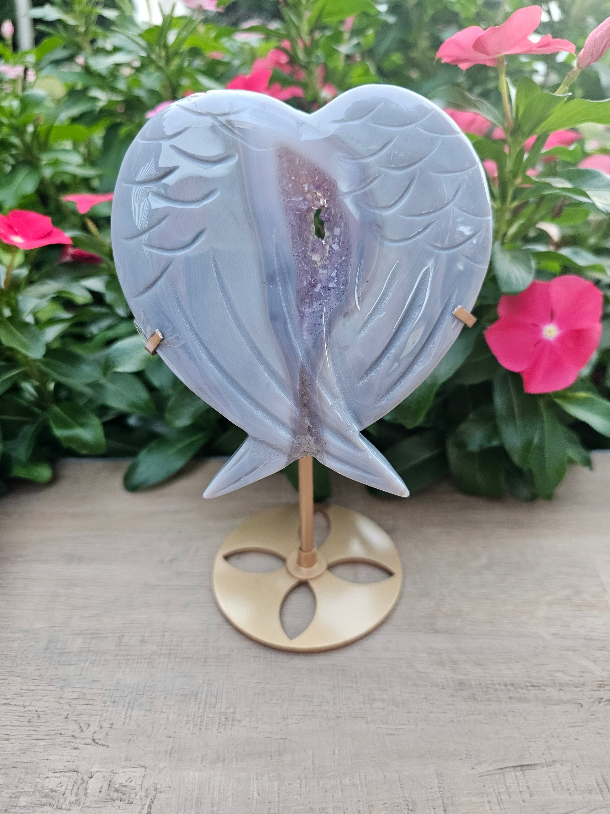 Amethyst Druzy Crystal Angel Wings - Natural Purple Geode Wings