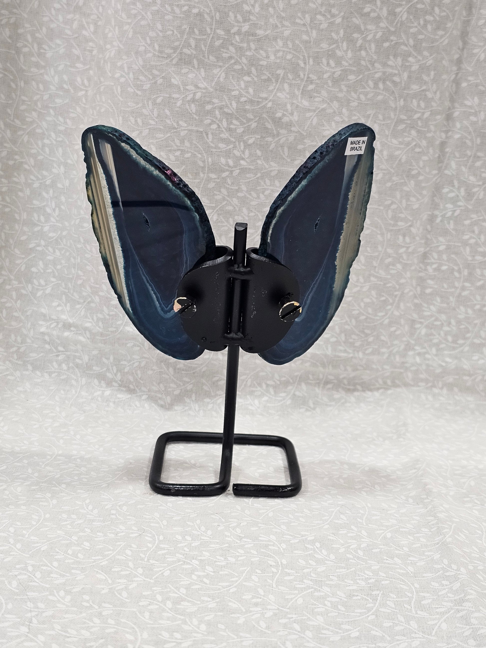 Blue Agate Crystal Butterfly 6 Inch