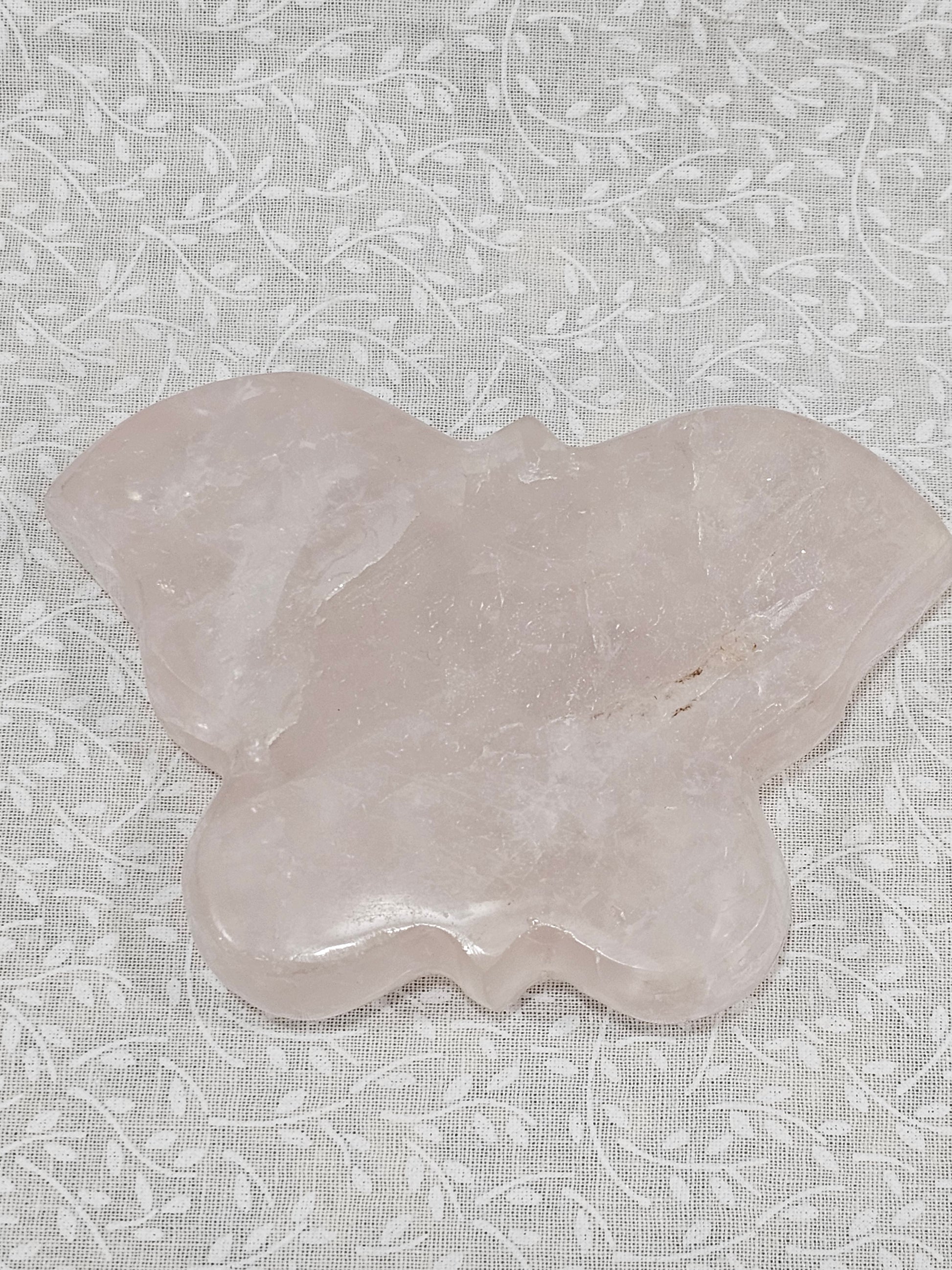 Pink Quartz Crystal Butterfly 4.5 Inch